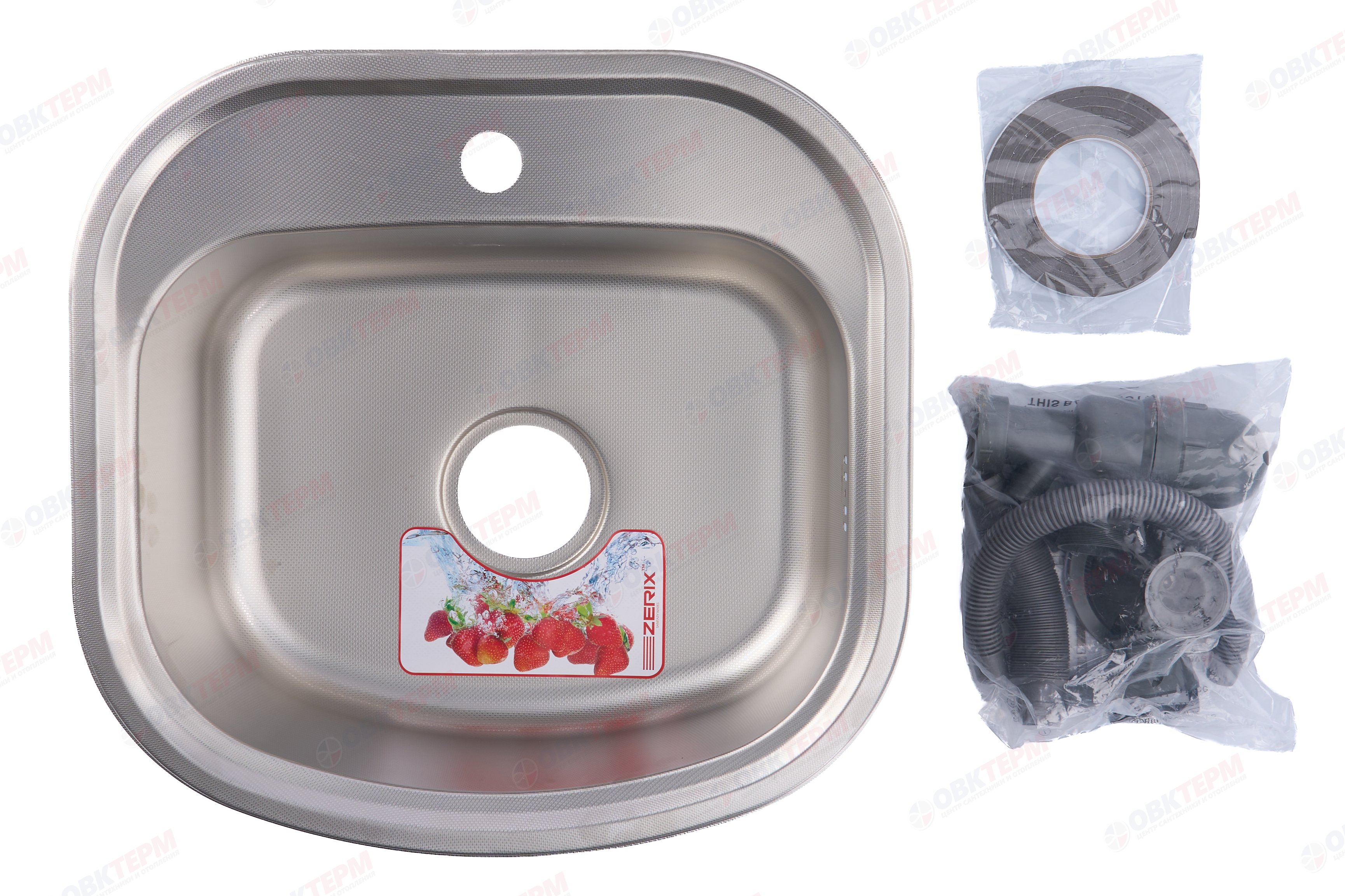 ZERIX мойка Z4947-08-180D (decor) ВРЕЗНАЯ /сифон (10шт/ящ) - миниатюра №9