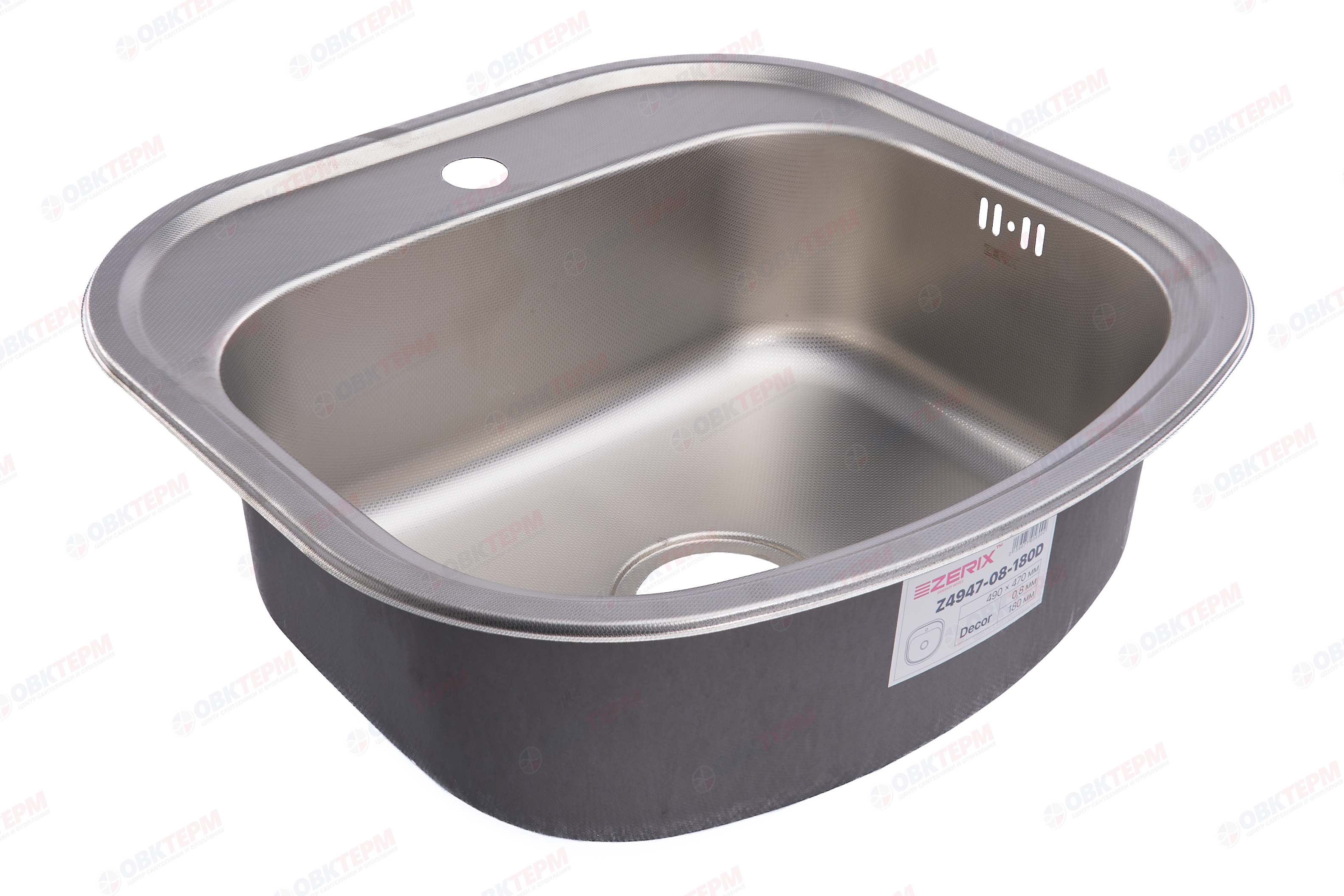 ZERIX мойка Z4947-08-180D (decor) ВРЕЗНАЯ /сифон (10шт/ящ) - изображение №1