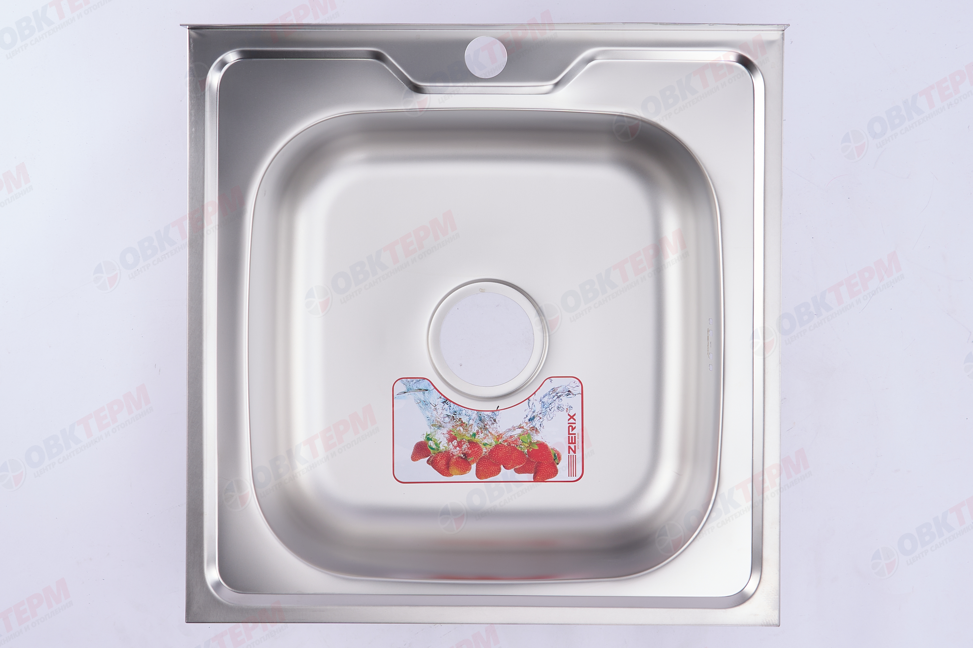 ZERIX мойка Z5050-06-160E (SATIN) НАКЛАДНАЯ / без сифона (10шт/ящ) - миниатюра №7