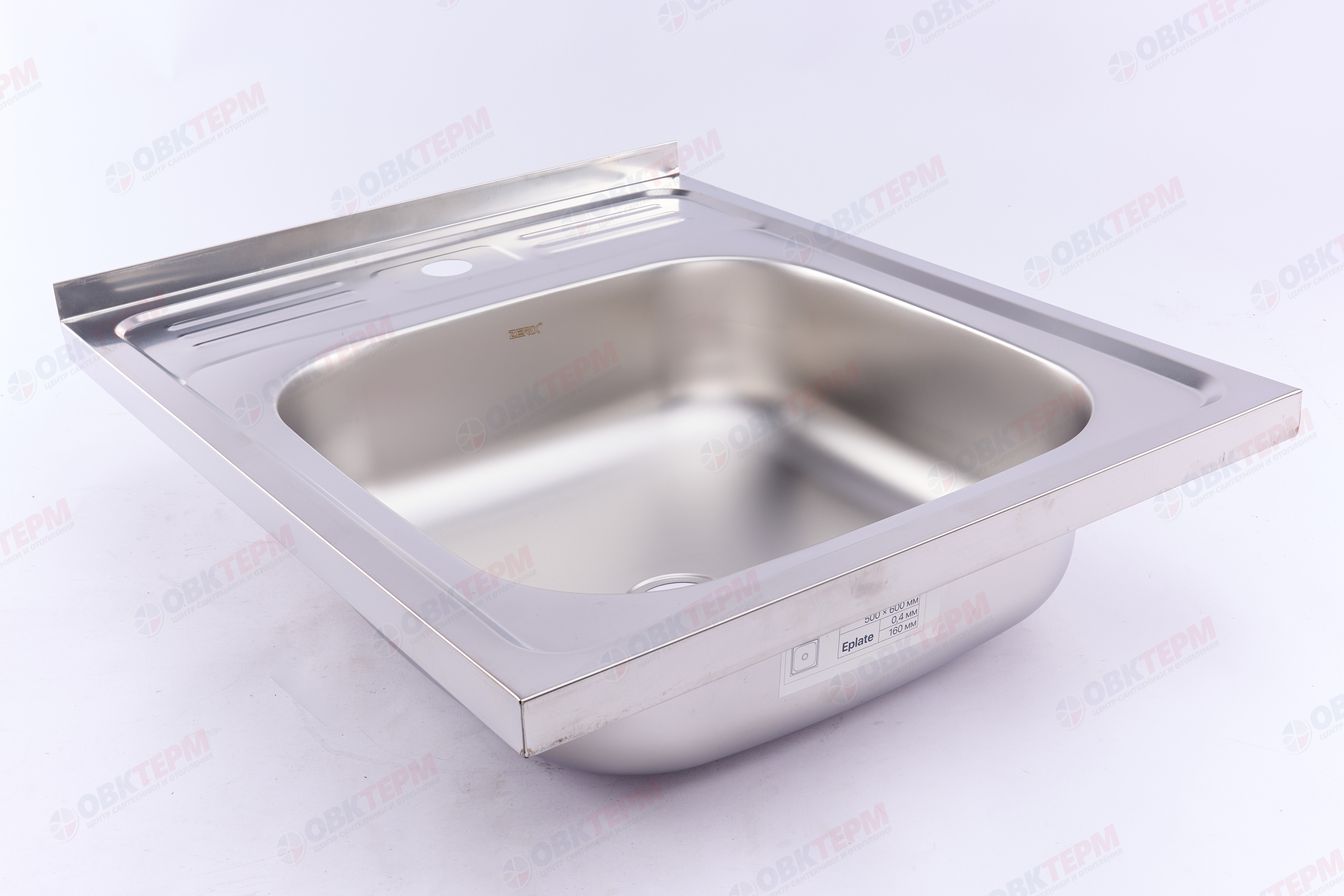 ZERIX мойка Z5060-04-160E (SATIN) НАКЛАДНАЯ / без сифона (10шт/ящ) - Изображение №2