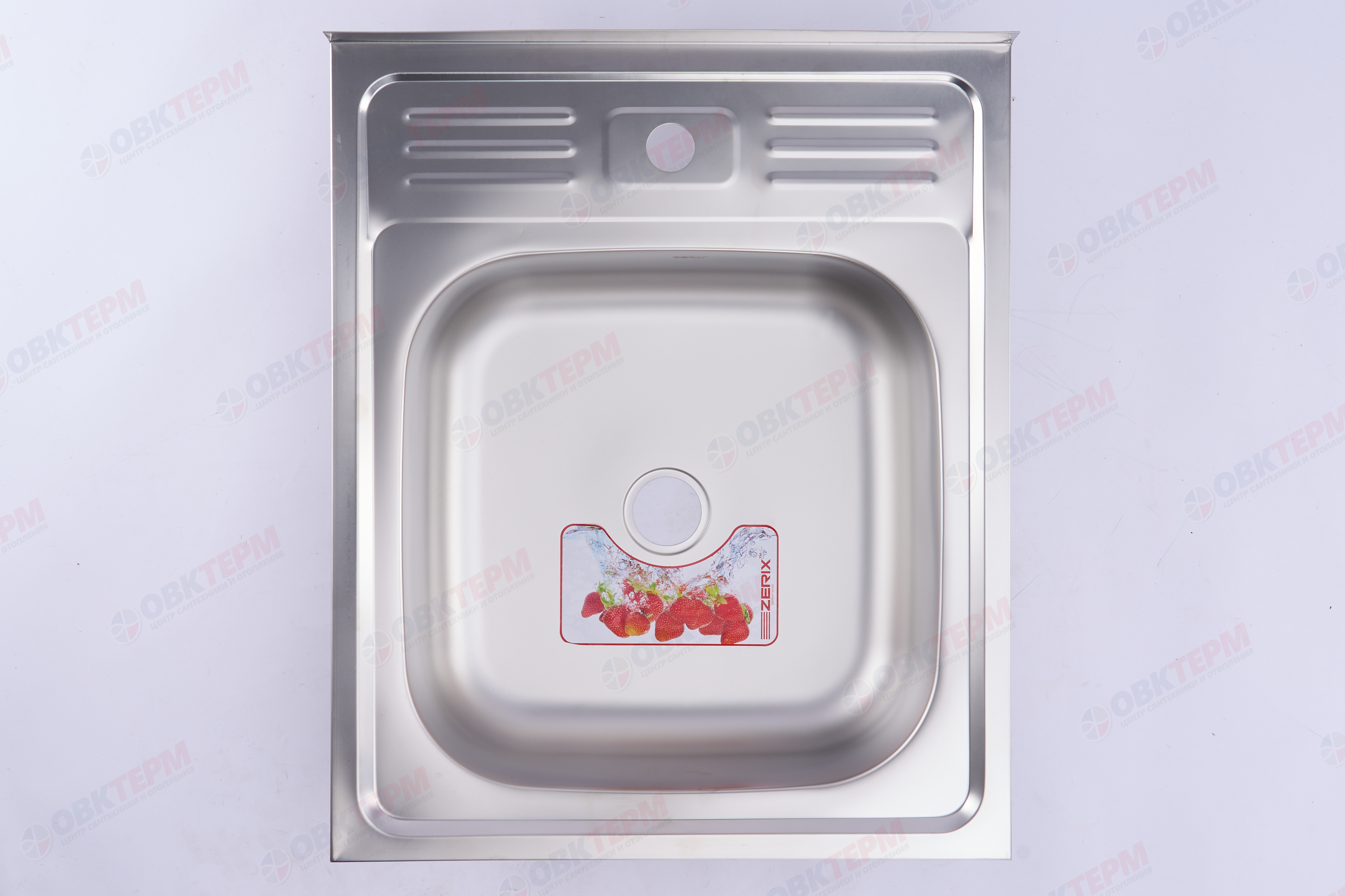 ZERIX мойка Z5060-04-160E (SATIN) НАКЛАДНАЯ / без сифона (10шт/ящ) - миниатюра №7