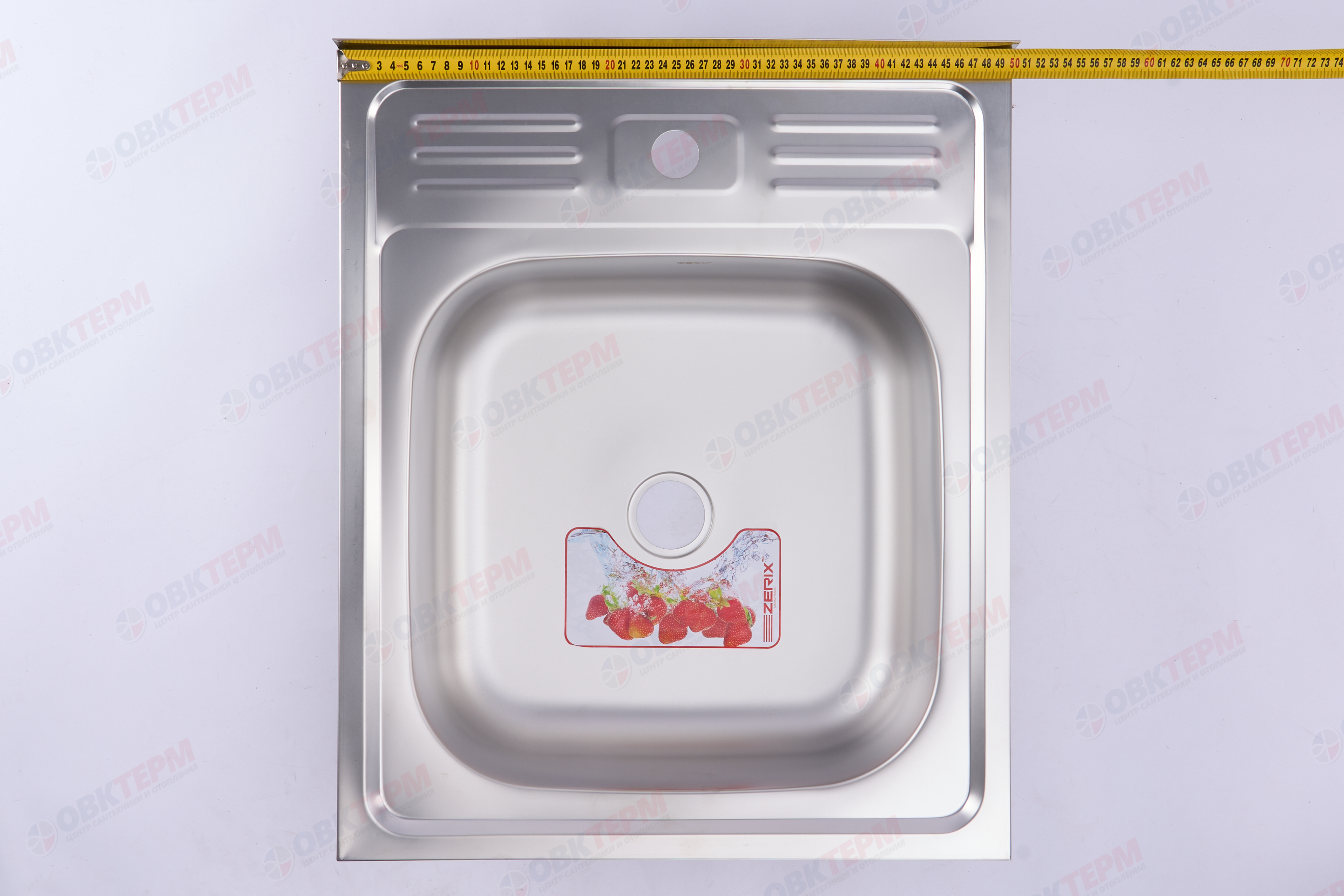 ZERIX мойка Z5060-04-160E (SATIN) НАКЛАДНАЯ / без сифона (10шт/ящ) - миниатюра №8