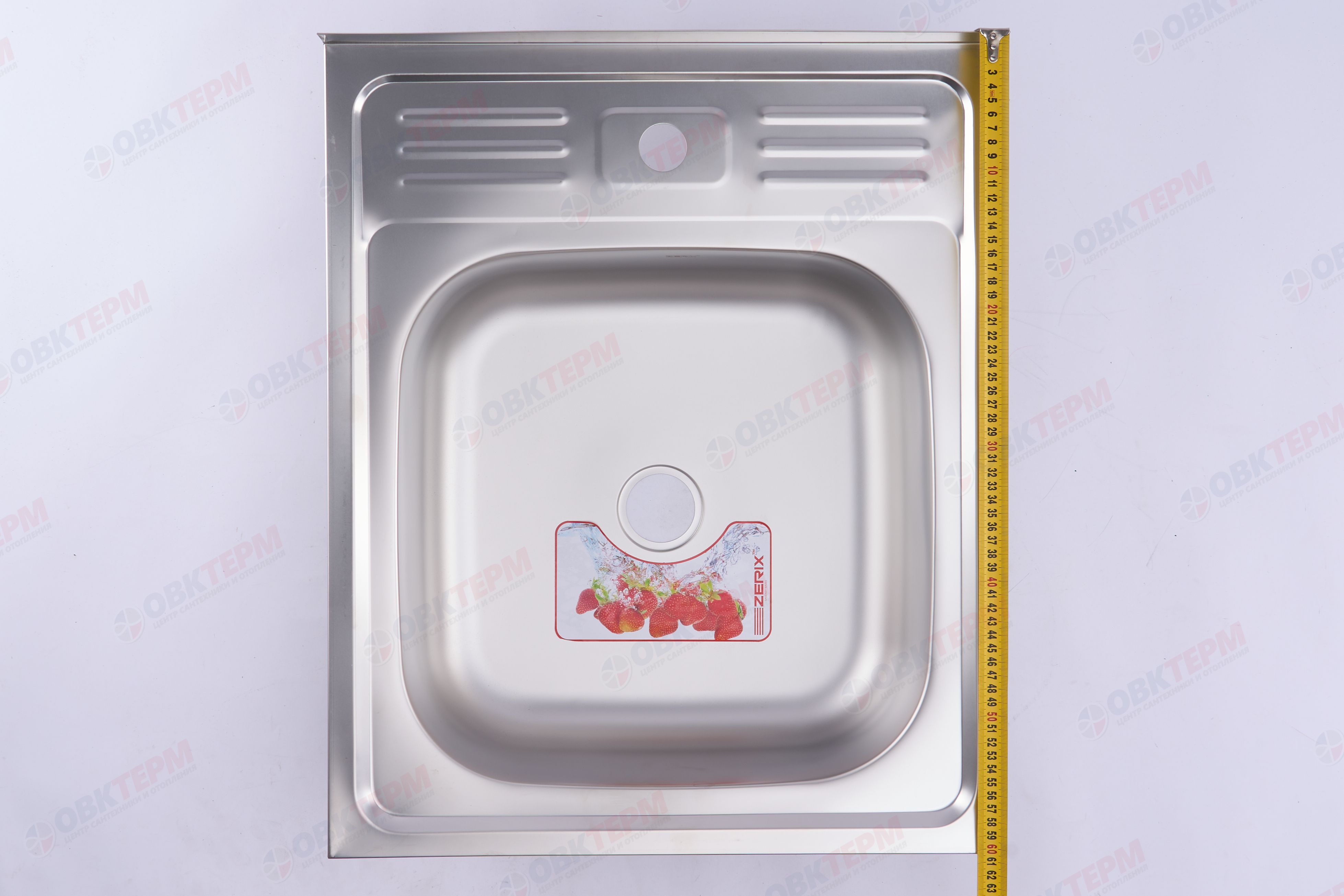 ZERIX мойка Z5060-04-160E (SATIN) НАКЛАДНАЯ / без сифона (10шт/ящ) - миниатюра №9