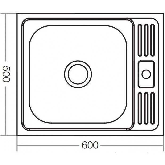 ZERIX мойка Z5060-06-160E (SATIN) НАКЛАДНАЯ / без сифона (15шт/ящ) - Изображение №2