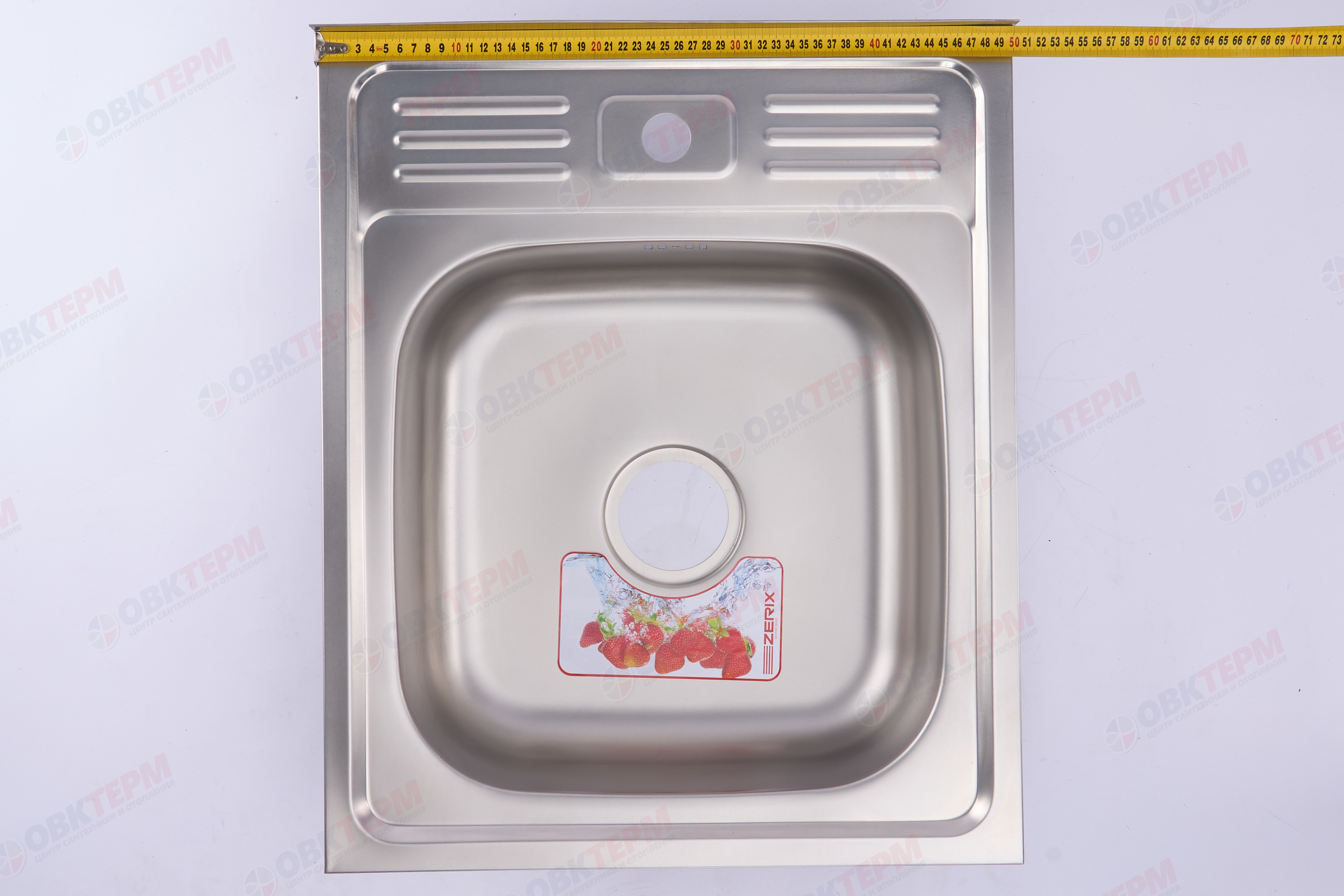 ZERIX мойка Z5060-06-160E (SATIN) НАКЛАДНАЯ / без сифона (10шт/ящ) - миниатюра №6