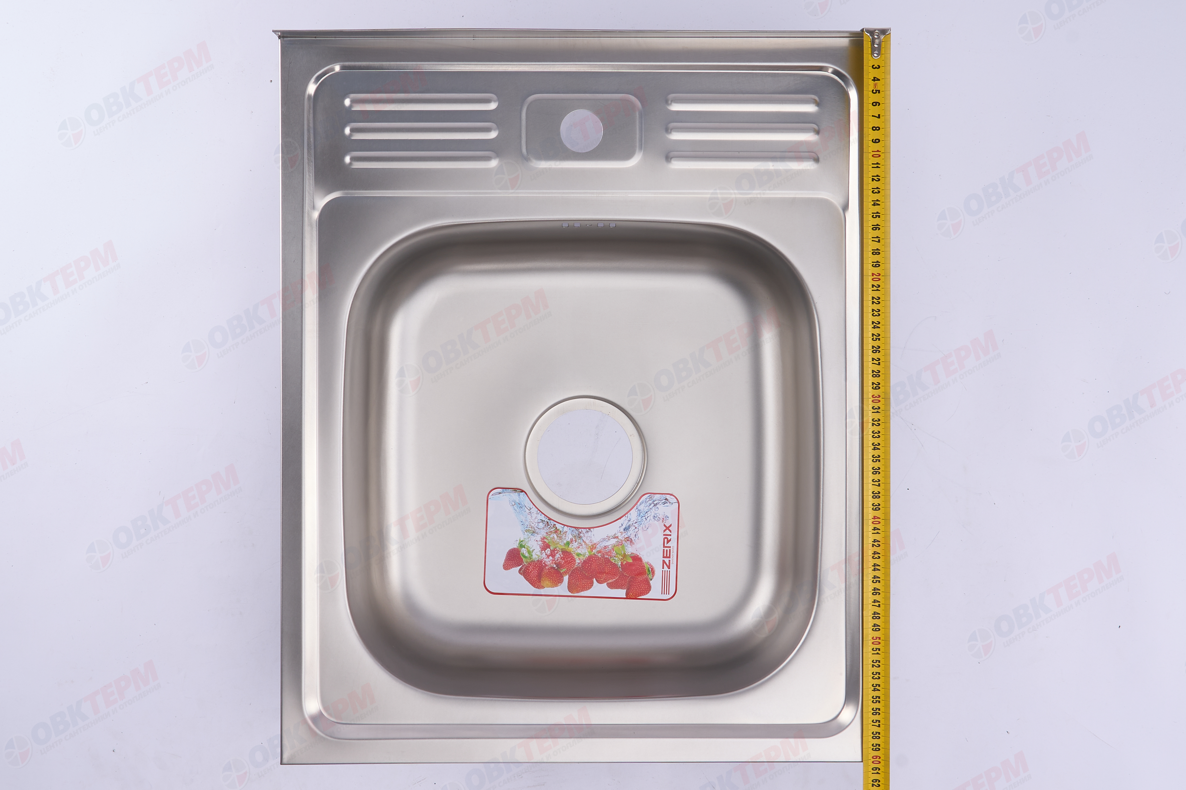 ZERIX мойка Z5060-06-160E (SATIN) НАКЛАДНАЯ / без сифона (10шт/ящ) - миниатюра №7