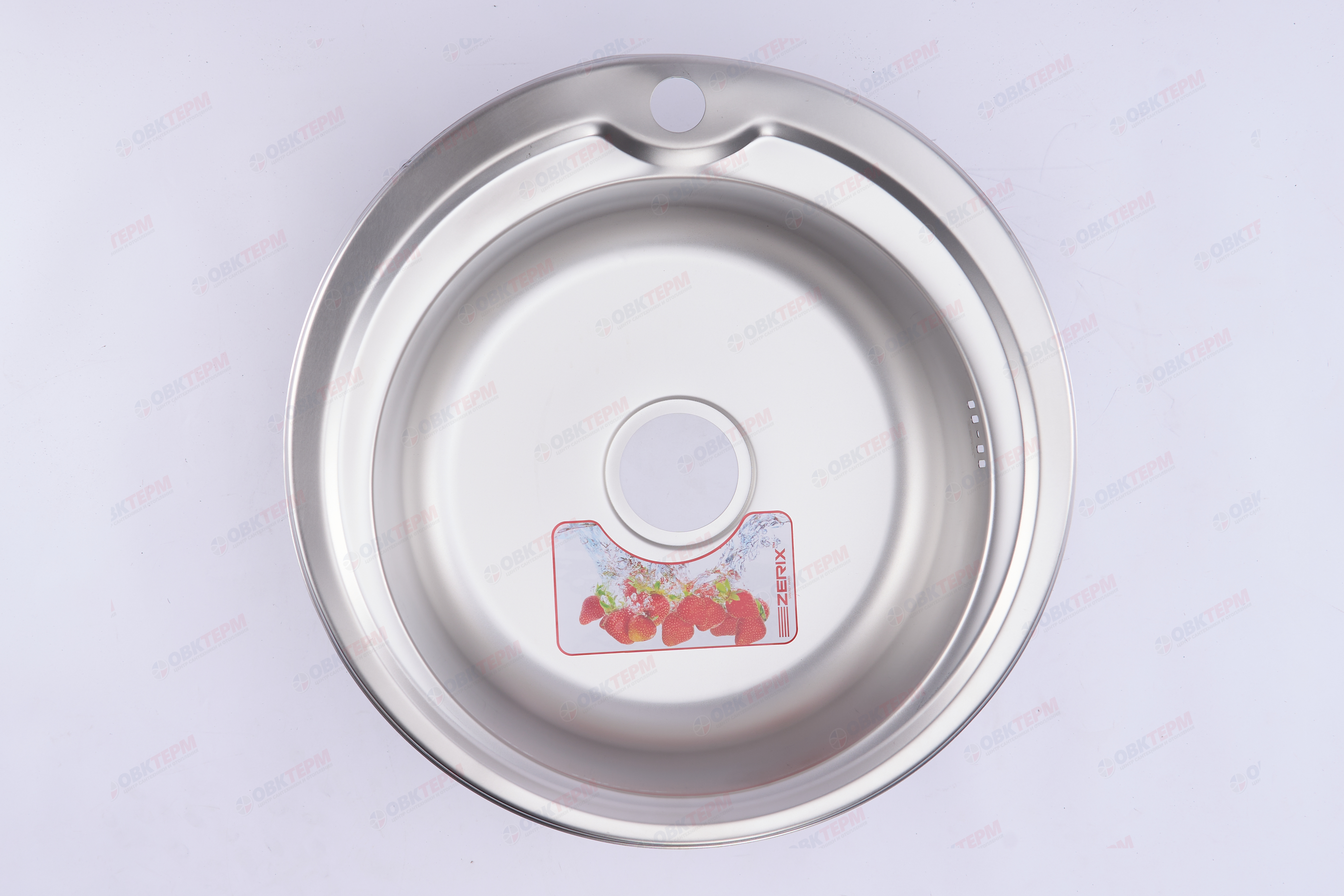 ZERIX мойка Z510-08-180E (SATIN) ВРЕЗНАЯ /сифон (10шт/ящ) - миниатюра №6