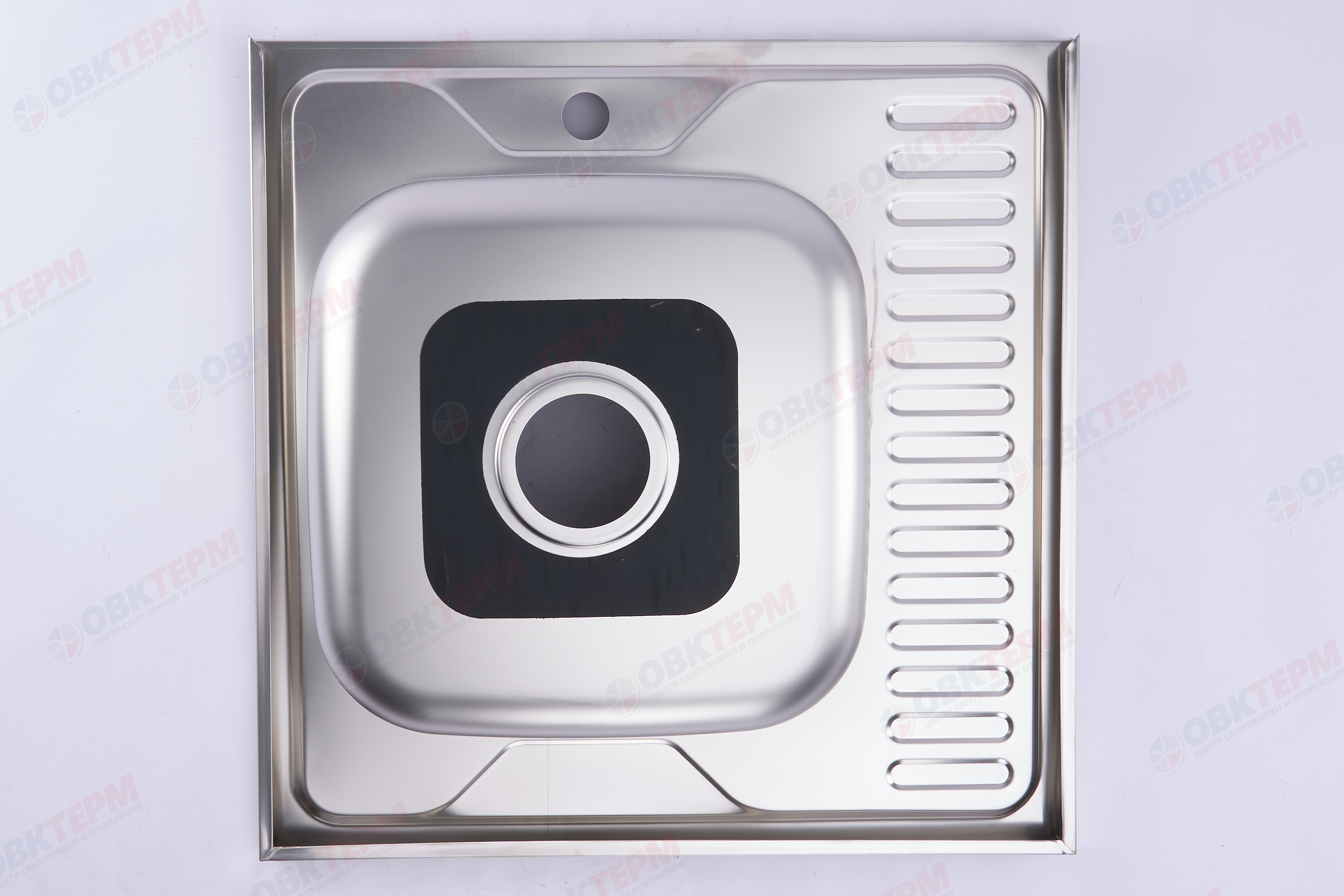 ZERIX мойка Z6060R-06-160E (SATIN) НАКЛАДНАЯ \ с сифоном (10шт/ящ) - Изображение №5