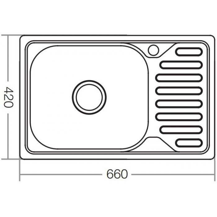 ZERIX мойка Z6642-08-180E (SATIN) ВРЕЗНАЯ /сифон (10шт/ящ) - миниатюра №2