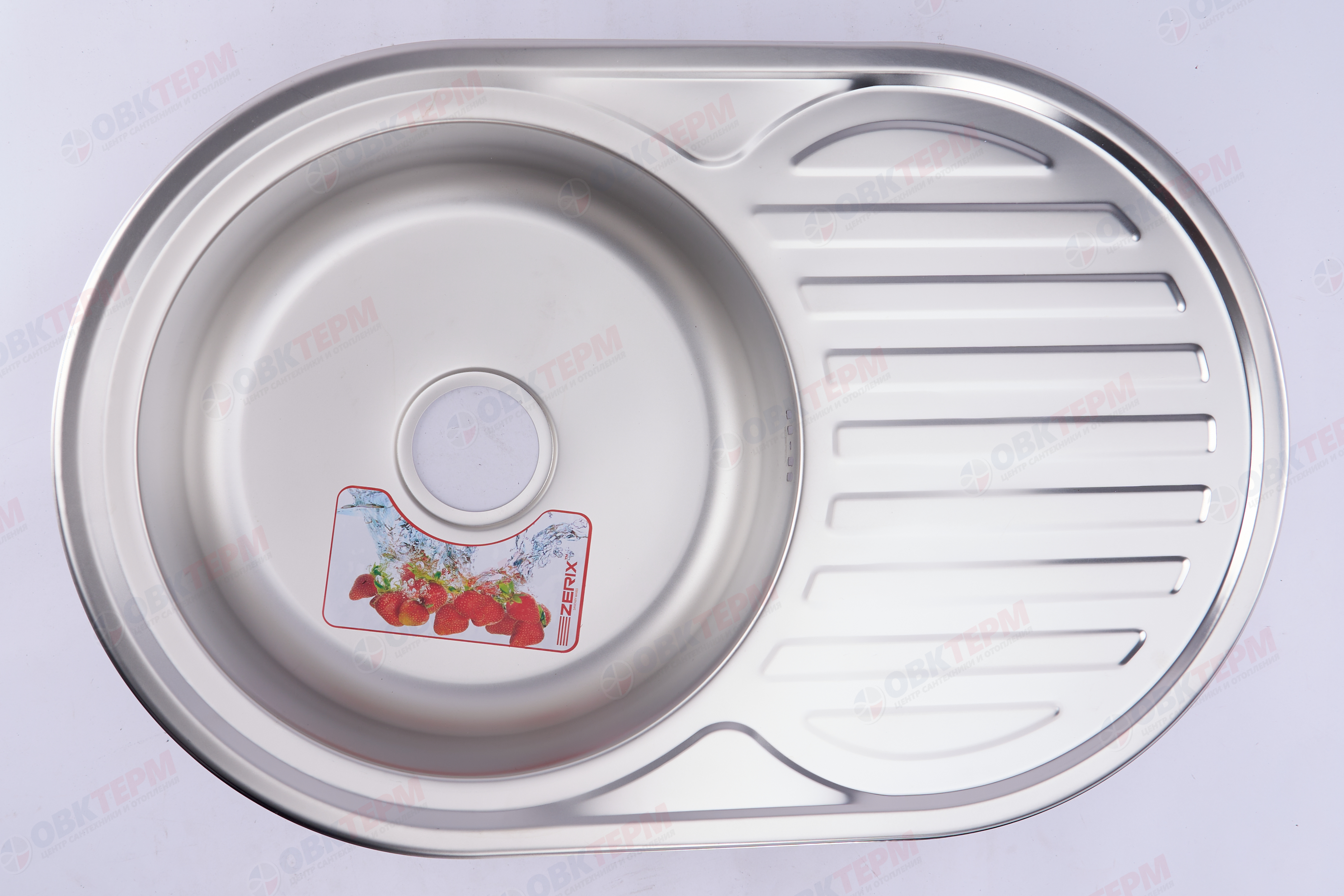 ZERIX мойка Z7750-06-180E (SATIN) ВРЕЗНАЯ /сифон (10шт/ящ) - миниатюра №3