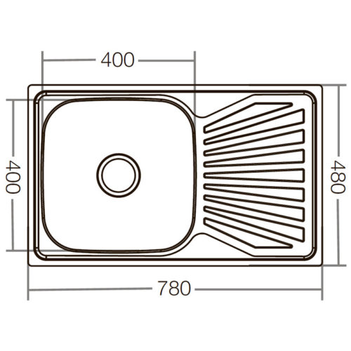 ZERIX мойка Z7848-08-180E (SATIN) ВРЕЗНАЯ /сифон (10шт/ящ) - миниатюра №2