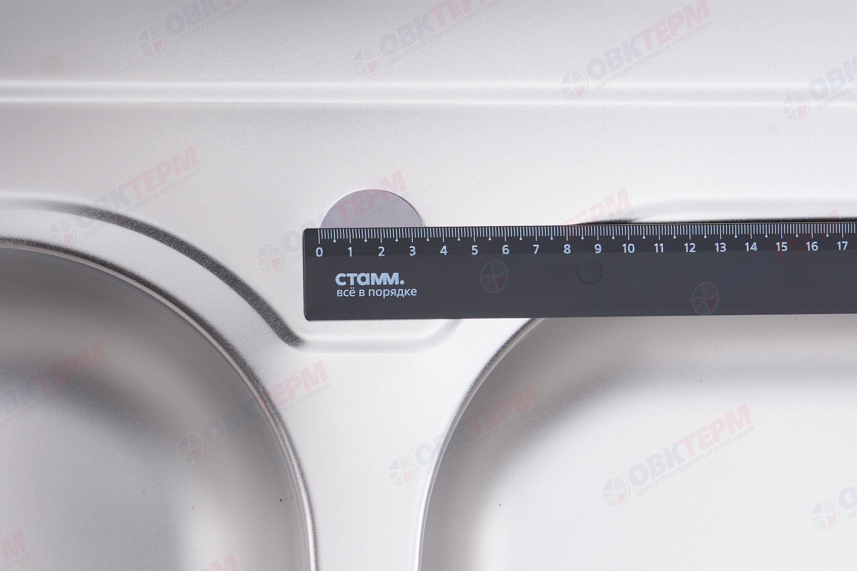 ZERIX мойка Z8060B-08-180E (SATIN) НАКЛАДНАЯ \ с сифоном (7шт/ящ) - миниатюра №9