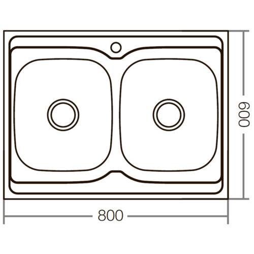 ZERIX мойка Z8060B-08-180E (SATIN) НАКЛАДНАЯ \ с сифоном (7шт/ящ) - миниатюра №2