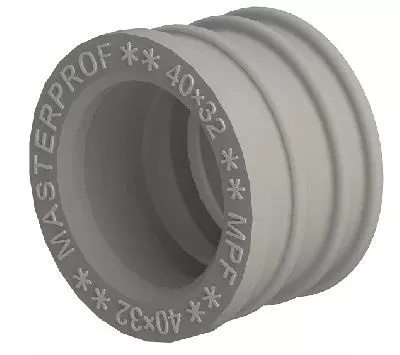 Манжета для канализации серая ТЭП  40х32 MPF (50шт) - Изображение №1