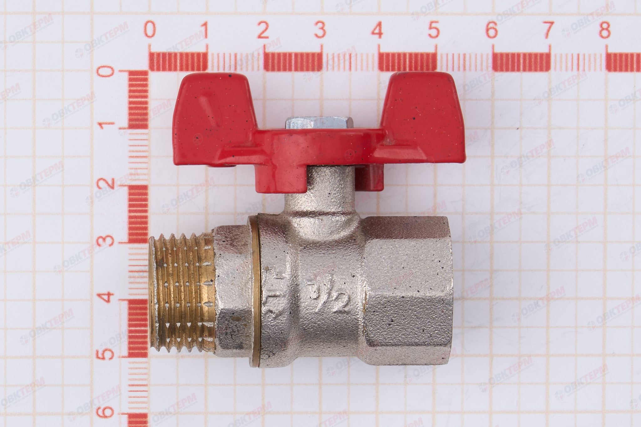 Кран  шаровый  RTP PN 25   1/2" ВН бабочка   (80/10) - миниатюра №7