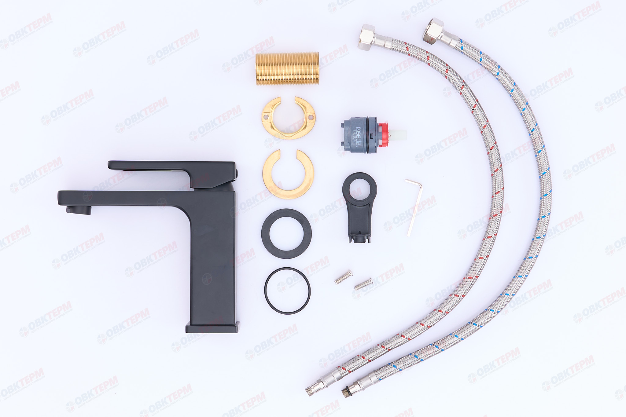 Смеситель д/раковины GAPPO G1017-6 латунь /черный (Ø35, на гайке) - Изображение №5