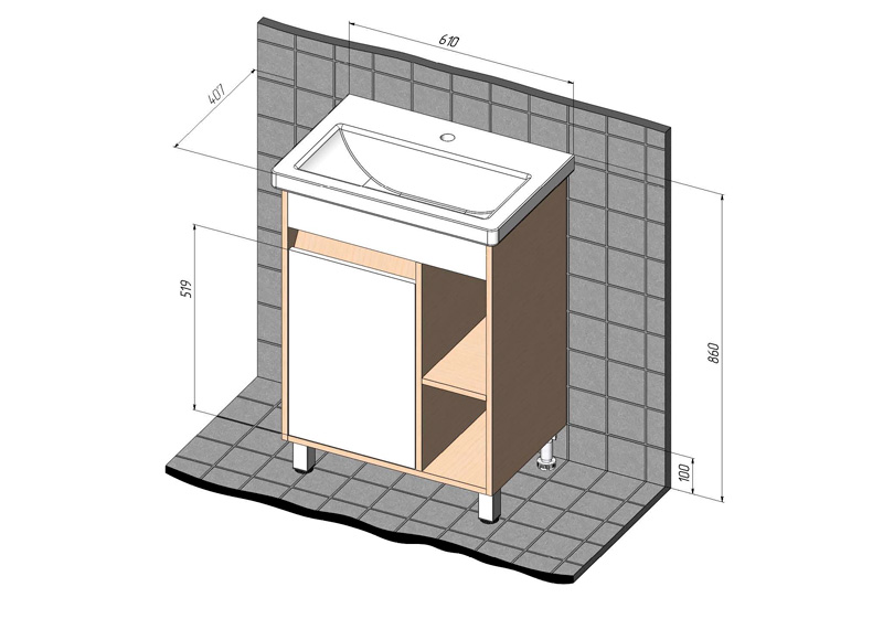Модерн Тумба Briz из ДСП т3-60 (ум. Фостер) - миниатюра №6