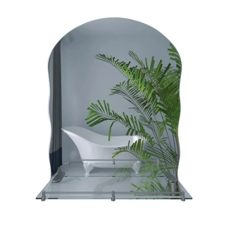 ZERIX MIRRA MRZ02-45x60x10 Зеркало настенное прямоугольное с дугообразным верхом, фигурными боками и - Изображение №4