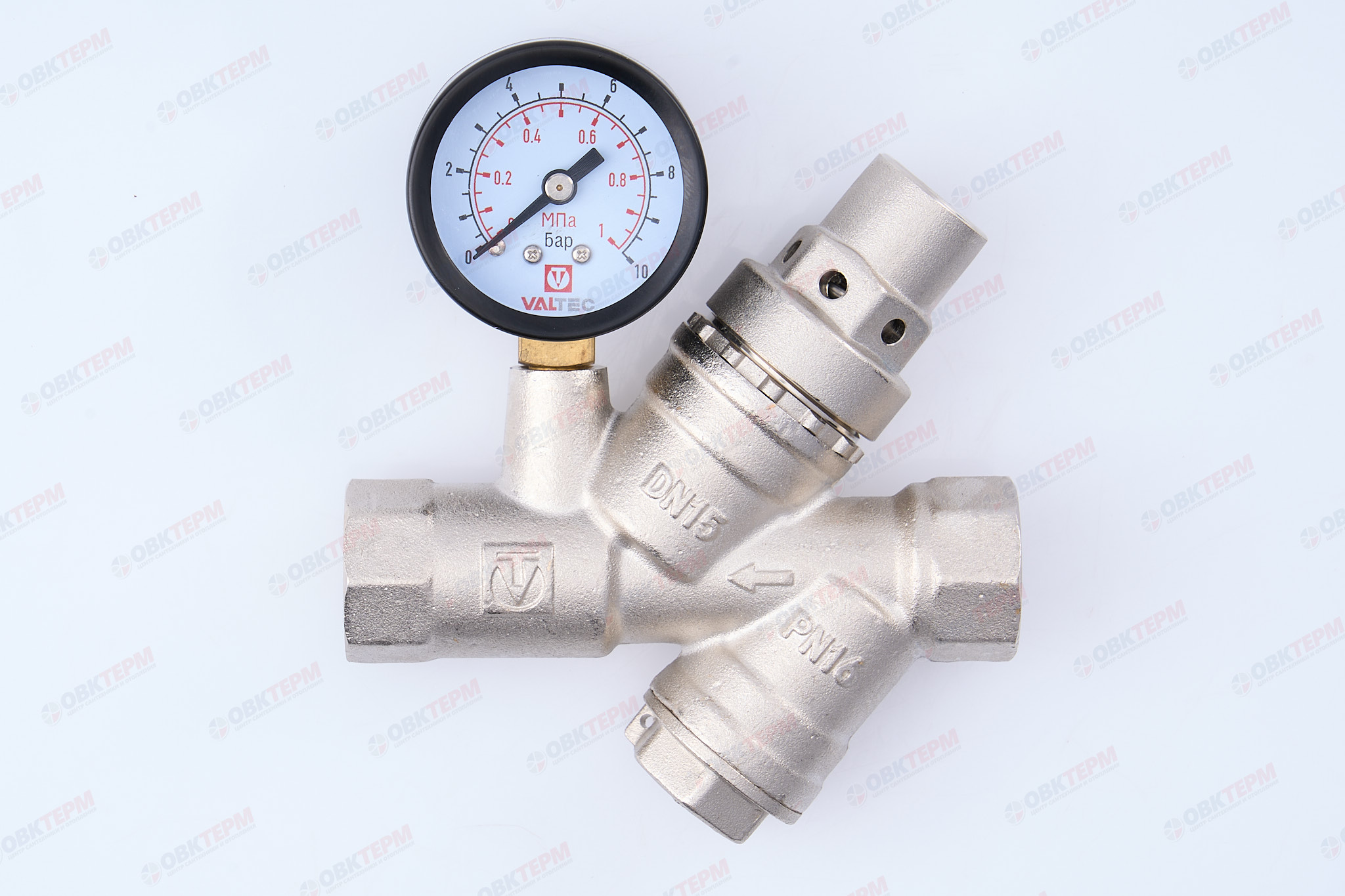 Клапан подпитки Valtec с фильтром мех очистки и манометром 1/2" - Изображение №1