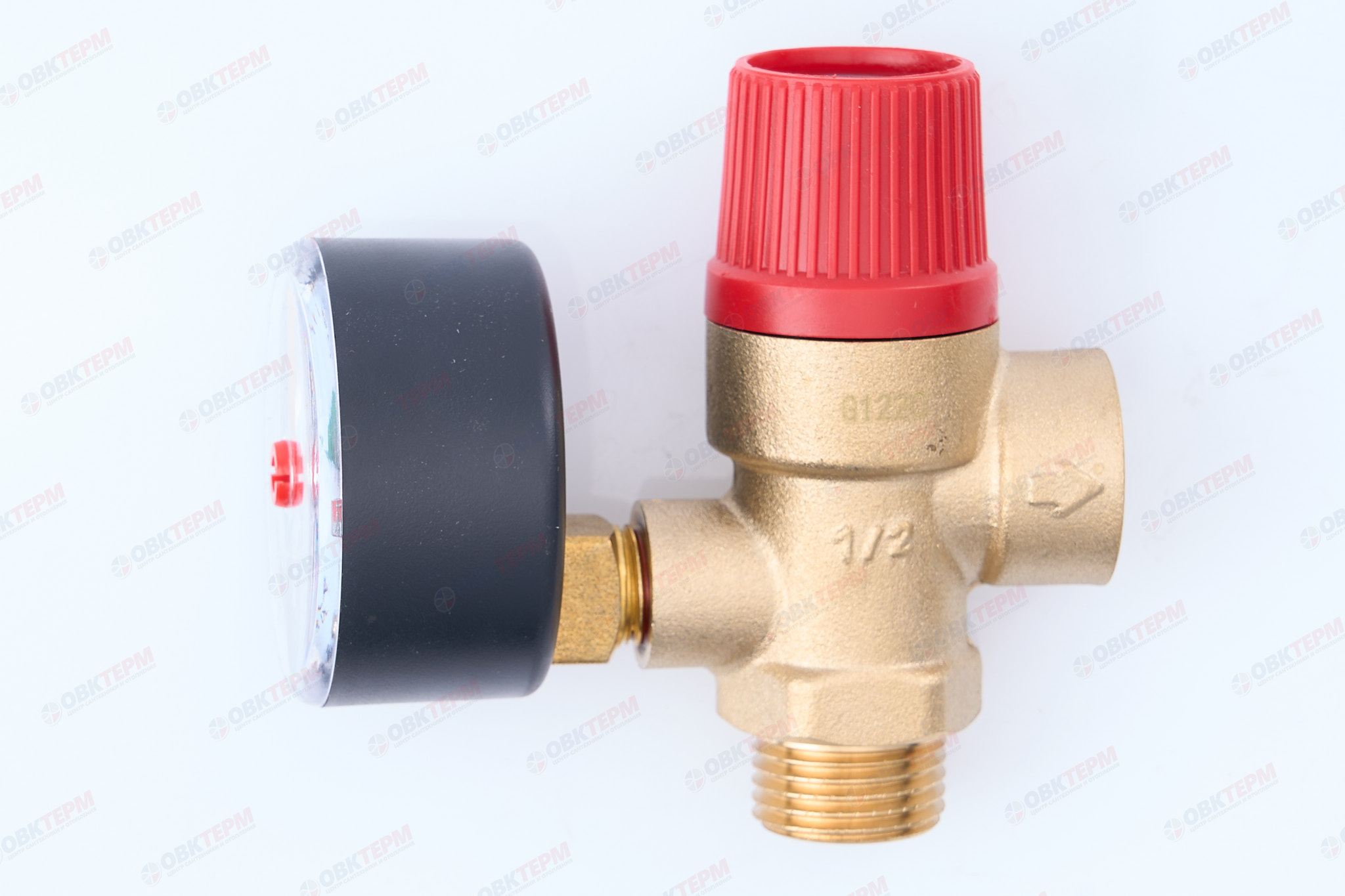 Предохранительный клапан с манометром 1/2"  TIM (3 bar) вн (60шт) - Изображение №2