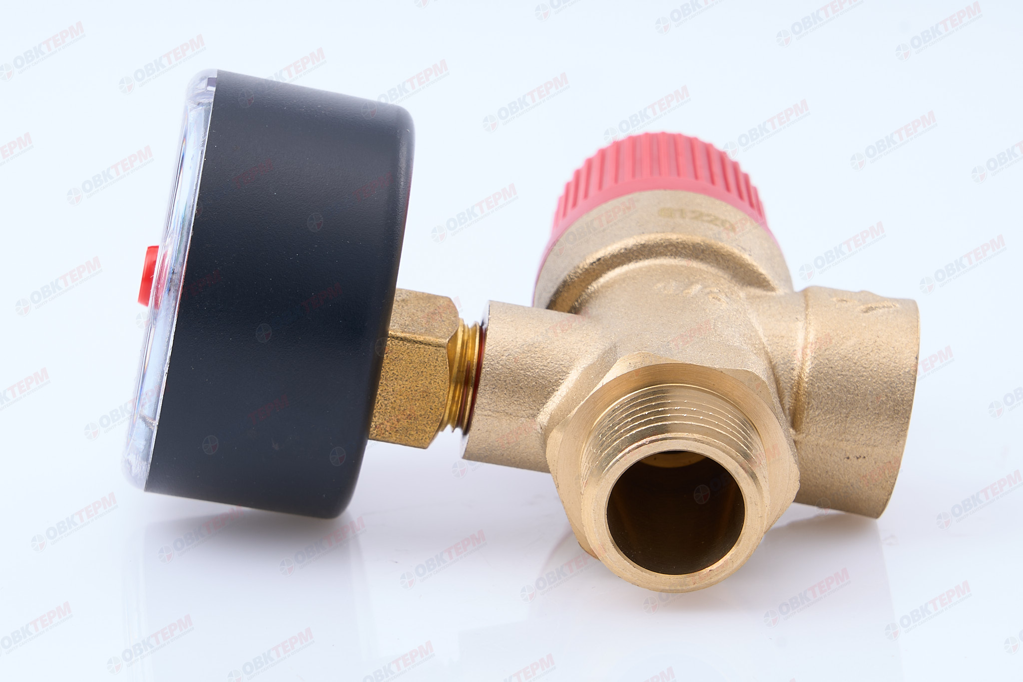 Предохранительный клапан с манометром 1/2"  TIM (3 bar) вн (60шт) - Изображение №3