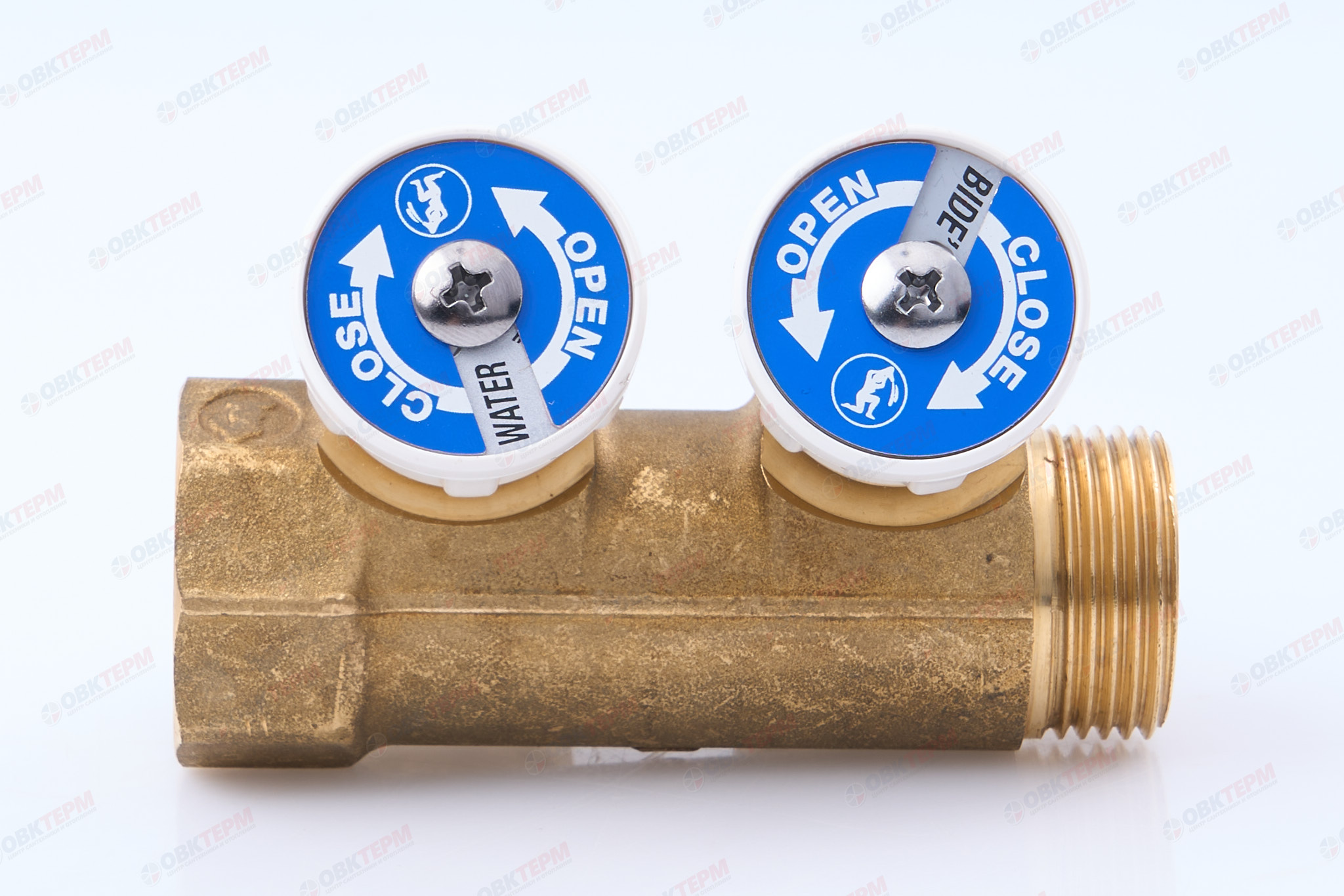 Коллектор вентильный 3/4" х 1/2" х 2 выхода   GIACOMINI - миниатюра №6