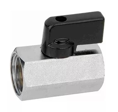 Кран шаровый       мини     1/2" вв     НИКЕЛЬ     (10 шт) - Изображение №1