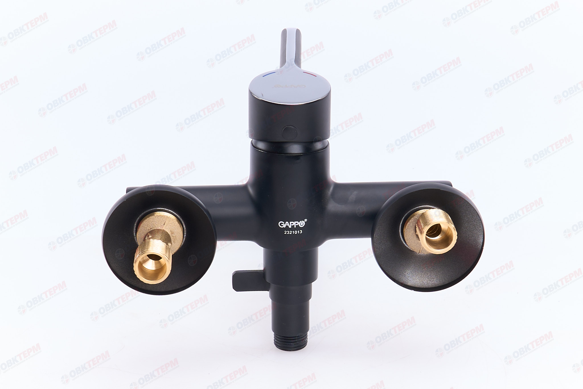 Смеситель д/ванны GAPPO G2203-6 латунь /черный /Ø40мм, излив 350мм, лейка 3 реж - Изображение №5