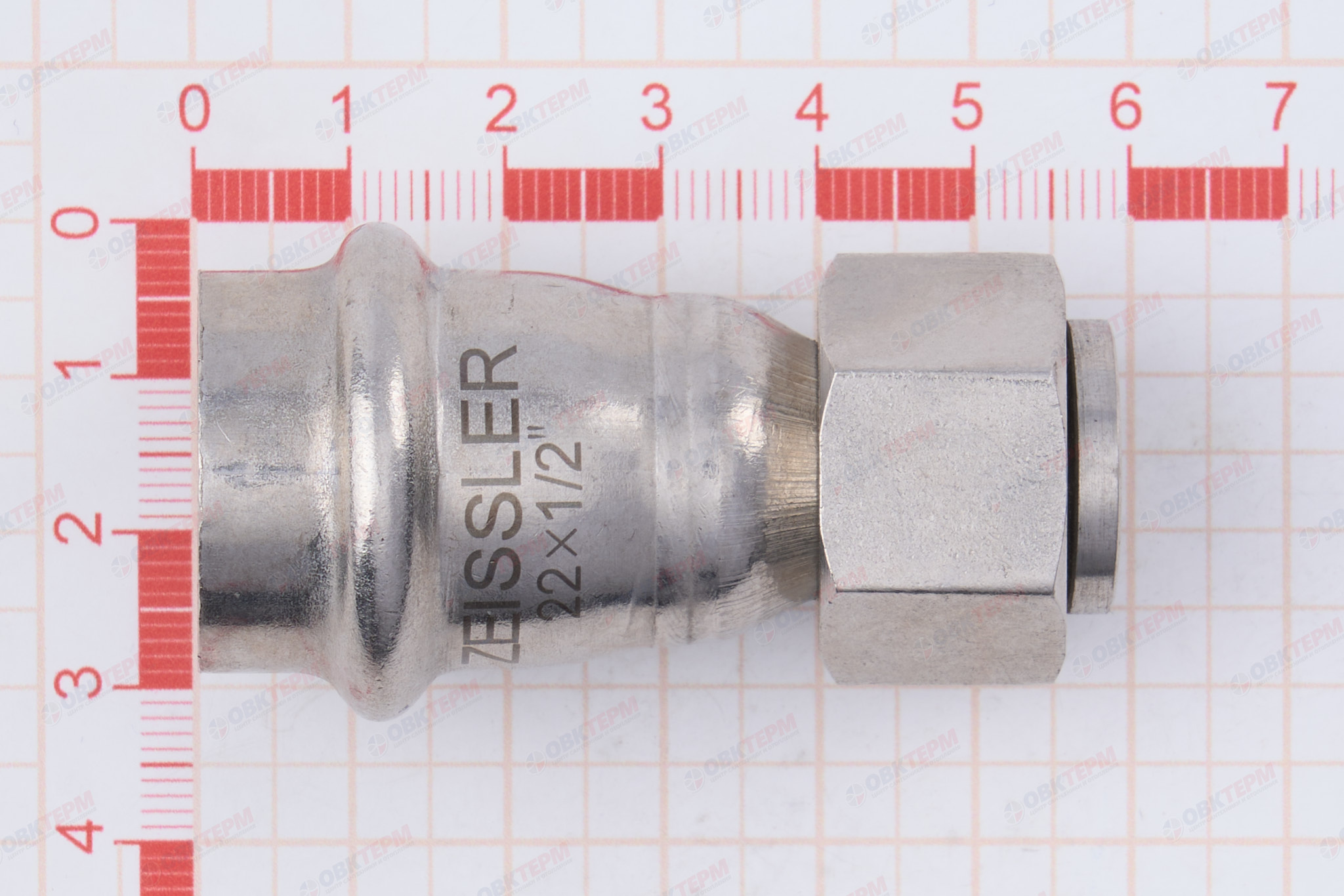 Муфта пресс из нерж.ст. с накидн. гайкой 22 х 1/2"В   TIM  (110/5) - Изображение №5