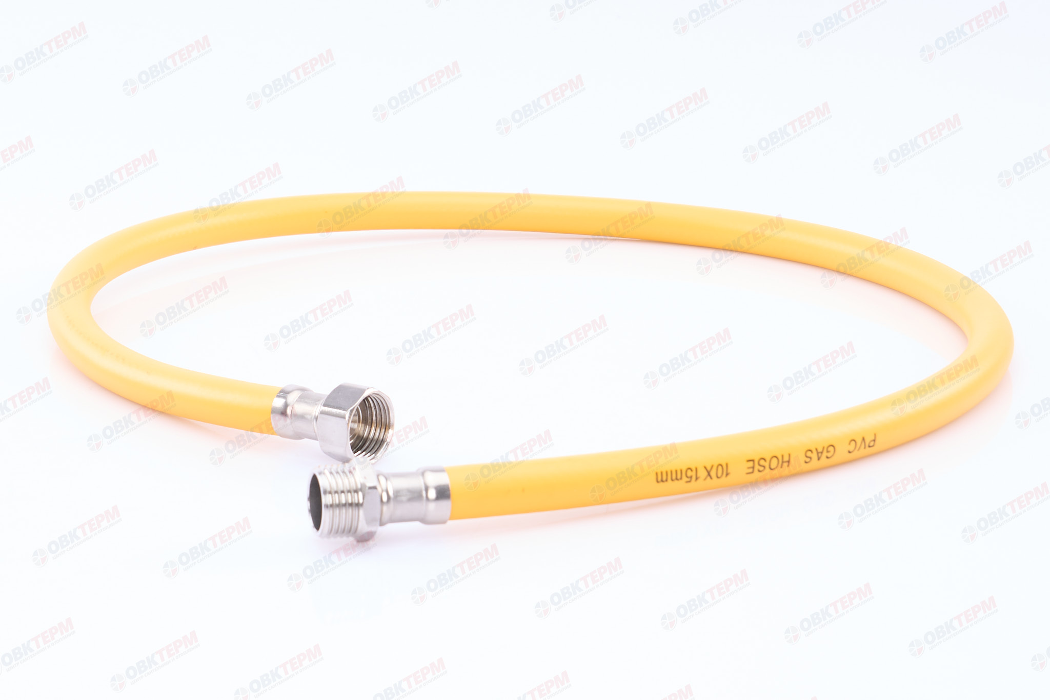 Шланг ЖЕЛТЫЙ газовый   1/2 ГШ  100 см              "OVERCON"      (50) - изображение №1