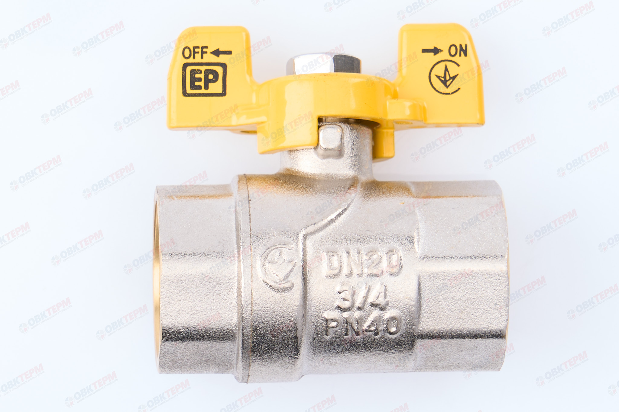Кран шаровый ГАЗ   EUROPRODUCT     3/4" ВВ   бабочка (80 шт) - Изображение №1