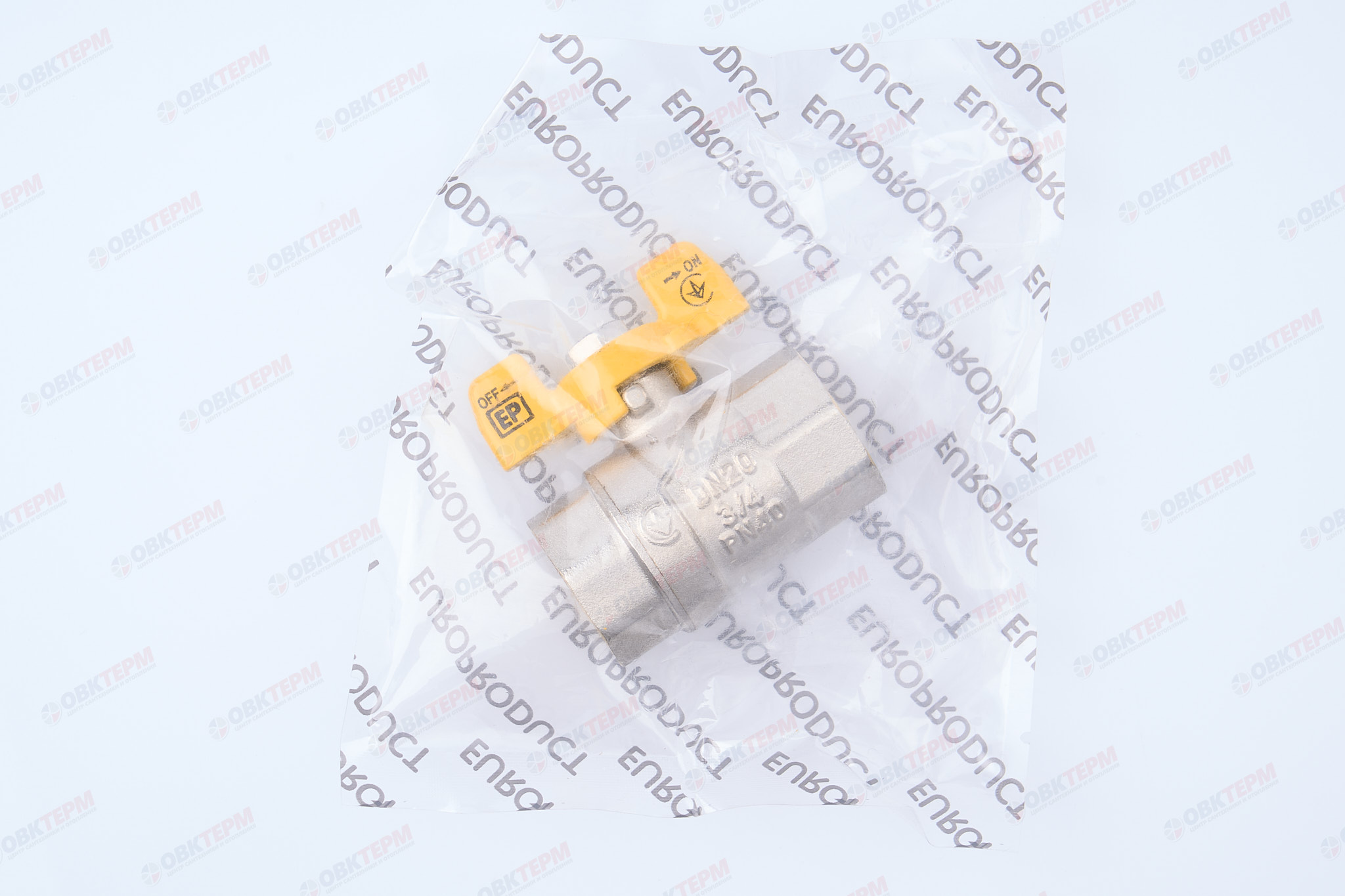 Кран шаровый ГАЗ   EUROPRODUCT     3/4" ВВ   бабочка (80 шт) - миниатюра №7