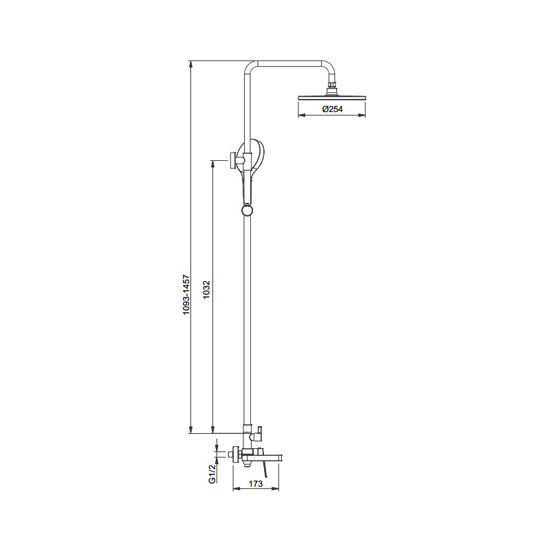 Душ/система нерж/сталь GAPPO G2499-33  /лейка 3 реж./тропический душ 245мм - миниатюра №2