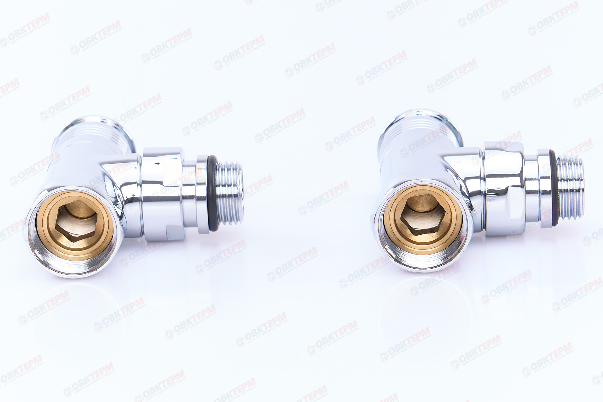 Кран  вентильный  с американкой   TIM  1/2"Н - 3/4"В  хром, угловой, круглый   (1шт/20ящ) - Изображение №3