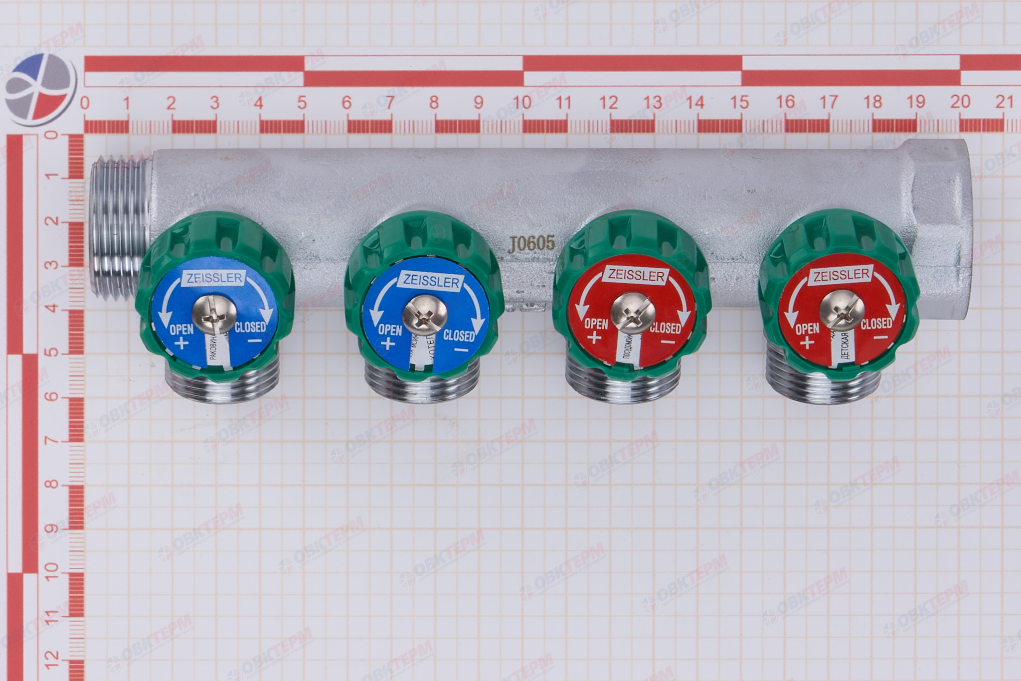 Коллектор регулирующий TIM 1-3/4 (евроконус) 4 выхода (1шт/16ящ) под клиента - миниатюра №8