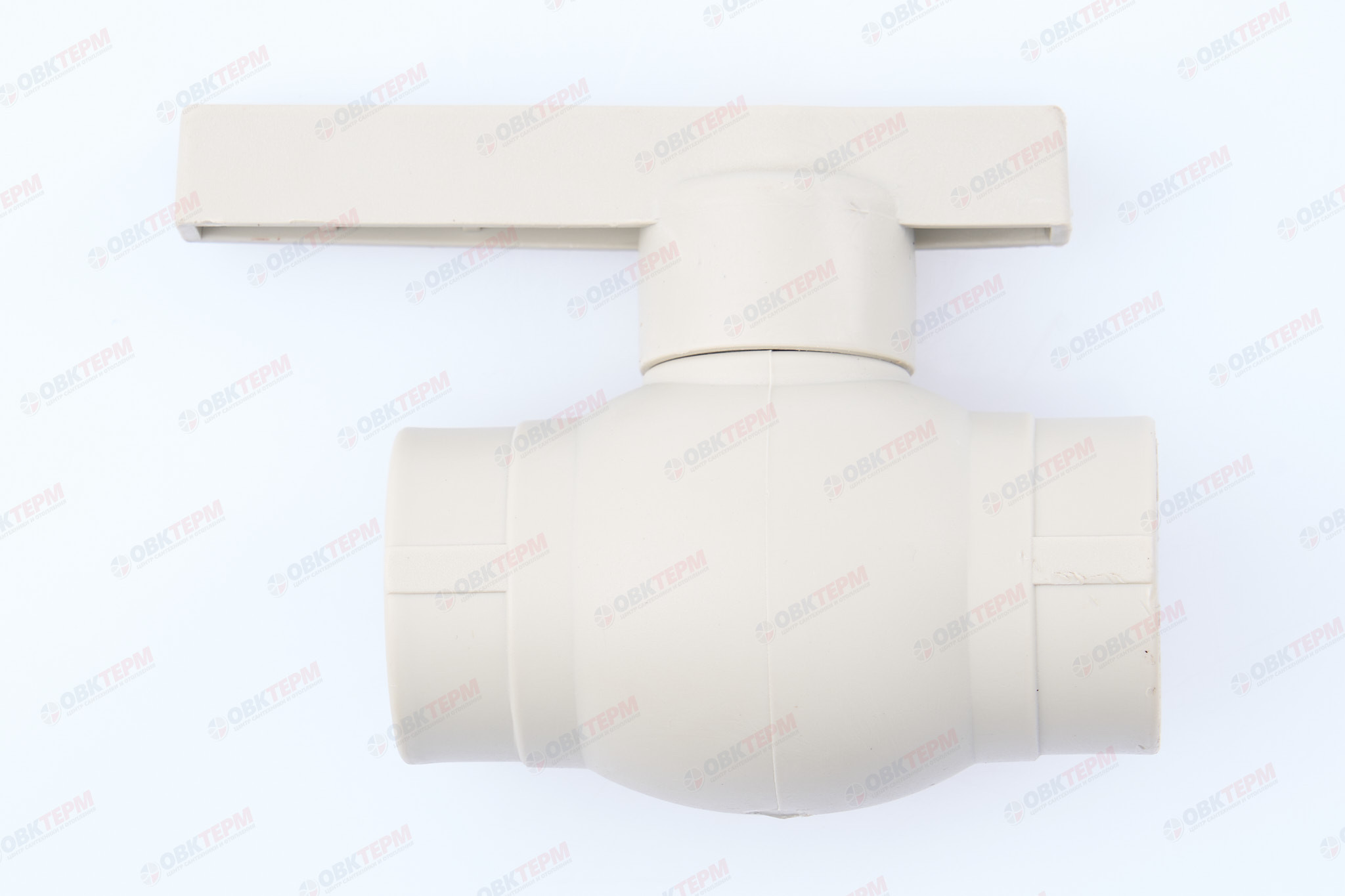 Кран пластиковый шаровый 25  (стальной шар)    (VALFEX OPTIMA)  серый  (40/10) - Изображение №3