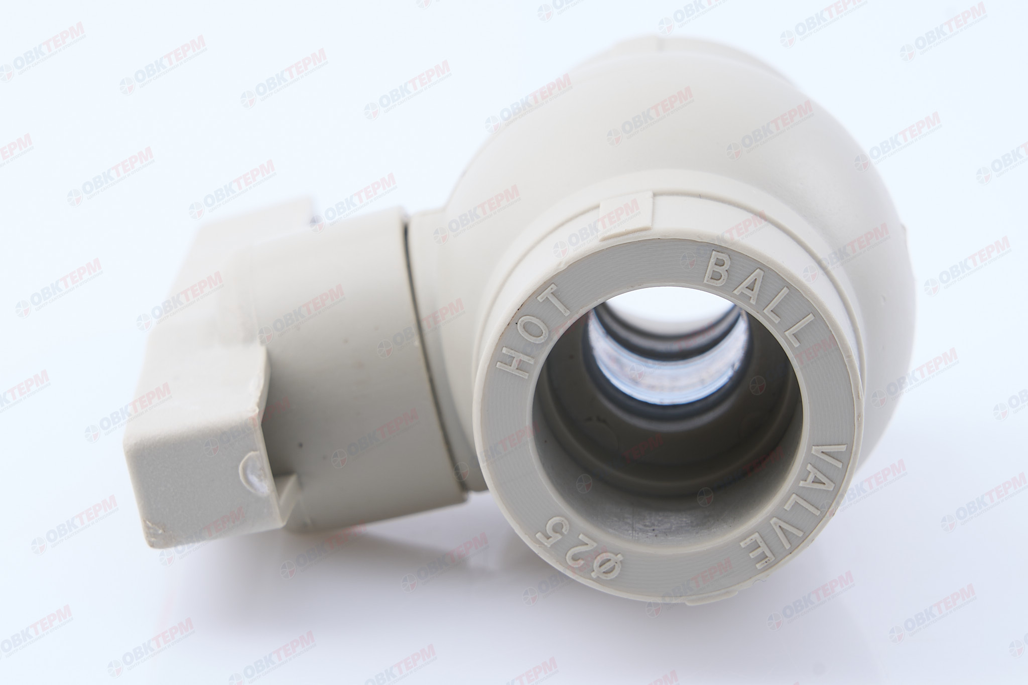 Кран пластиковый шаровый 25  (стальной шар)    (VALFEX OPTIMA)  серый  (40/10) - Изображение №4