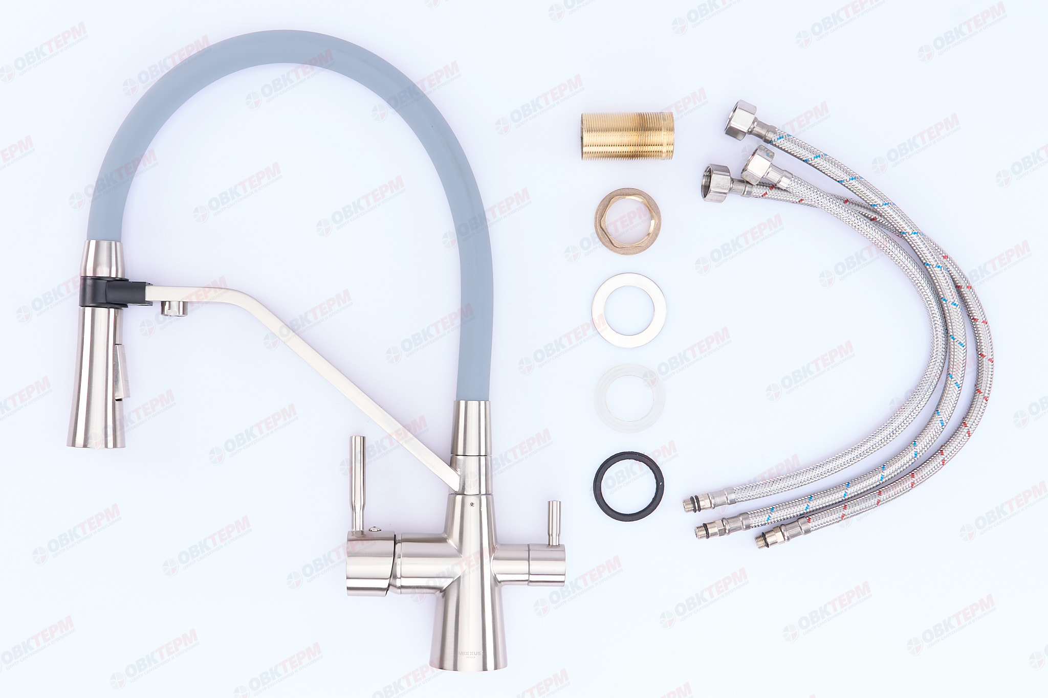 Смеситель д/кухни под ФИЛЬТР MIXXUS PREMIUM MAGNET 021 SS COLOR REFL.GREY Ø35 (8 шт/ящ) - Изображение №3