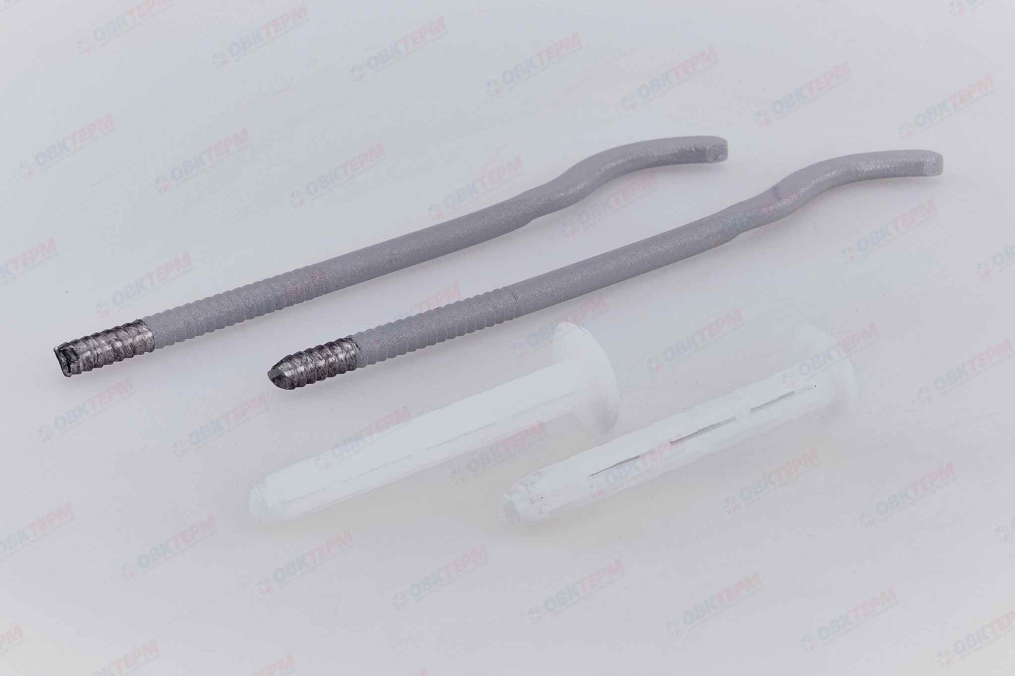 Комплект плоских кронштейнов с дюбелем 7.2х170мм silver (2 шт) - Изображение №1