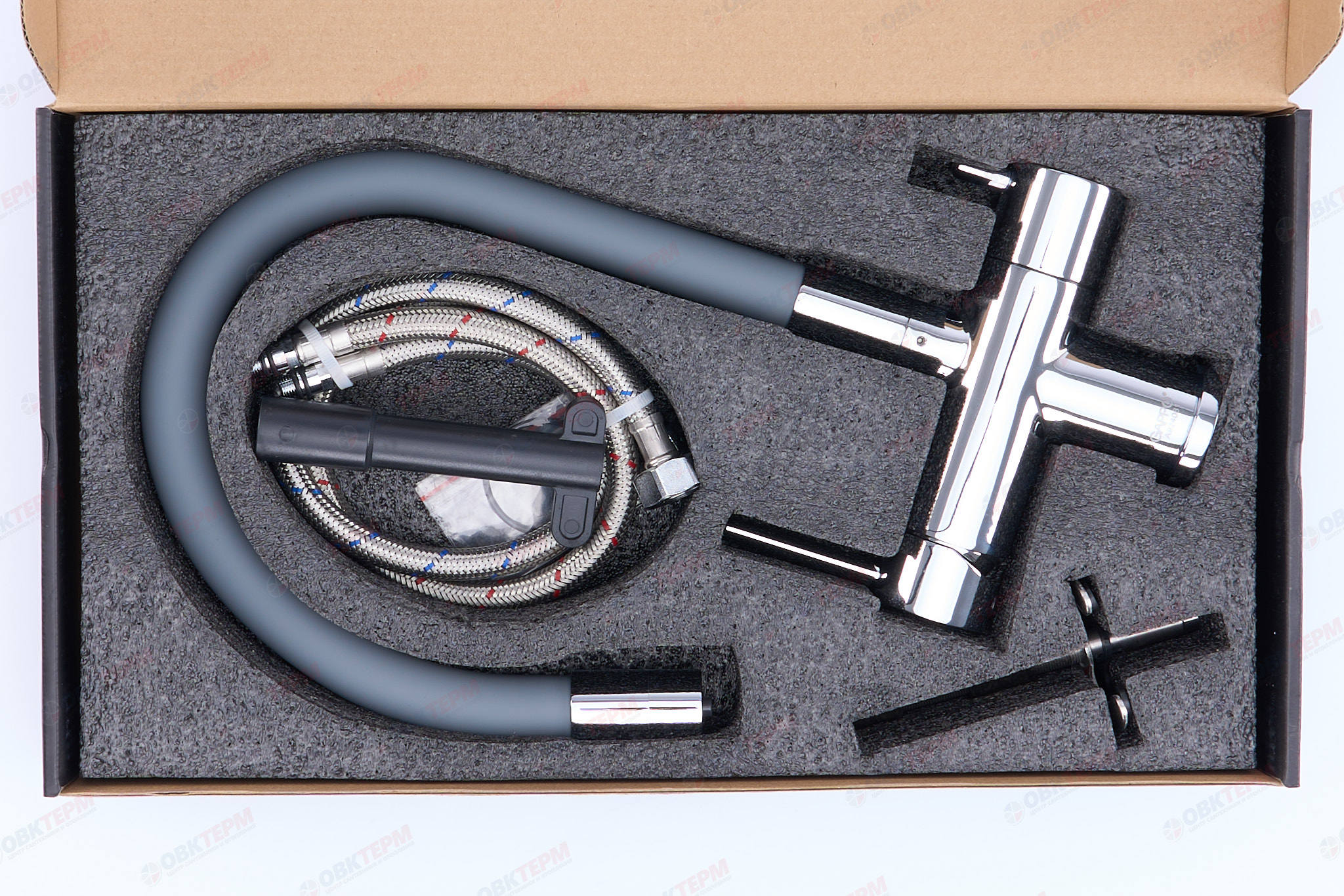 Смеситель д/кухни под ФИЛЬТР GAPPO G4398-30 латунь /хром /гибкий излив /Ø35 /шпилька - миниатюра №7