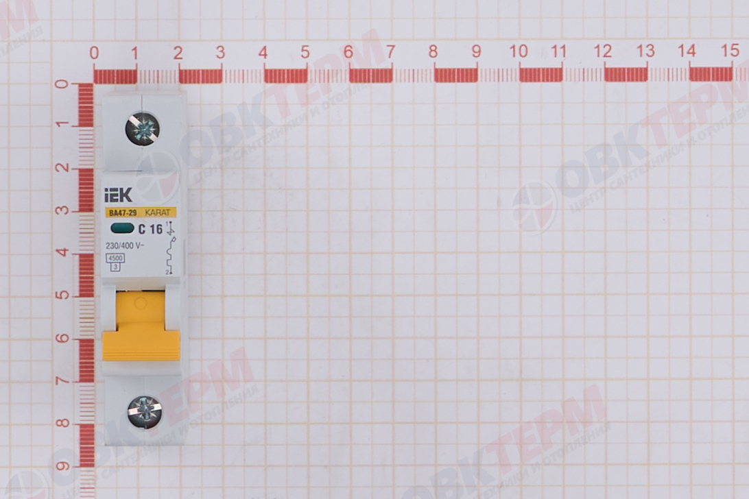 Выключатель автоматический модульный 1п C 16А 4.5кА ВА47-29 KARAT IEK - миниатюра №10