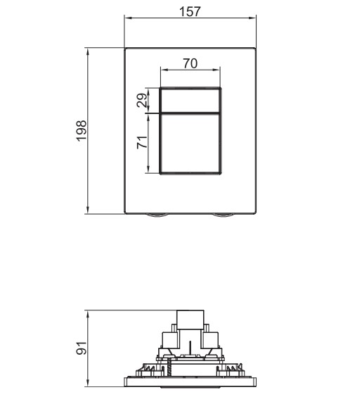Панель смыва пневматическая KOER KT-0607-01 (хром) - Изображение №2