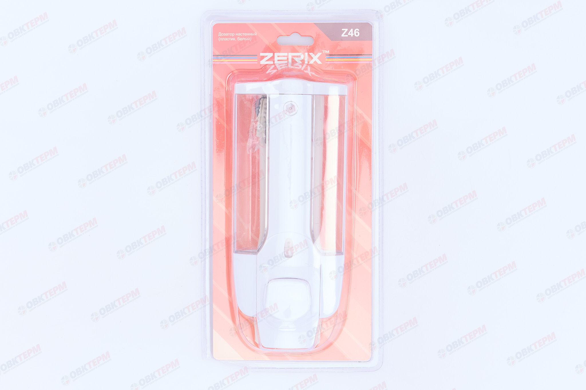 Дозатор жидкого мыла настенный (пластик, ,белый) 350 мл  ZERIX LR406 (Z-46)  (40 шт/ящ) - Изображение №5