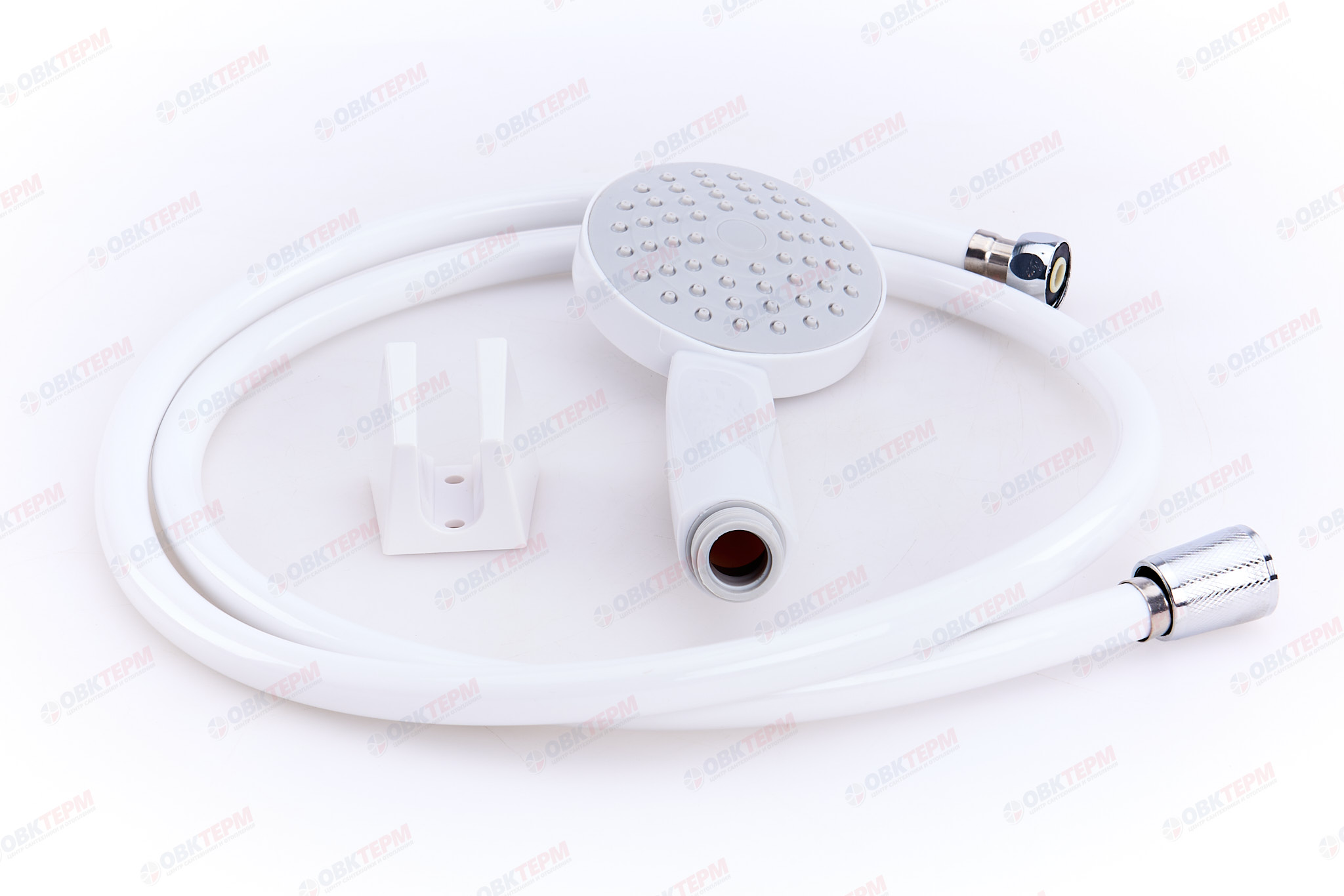 Душевой набор ZERIX SHOWER SET-02W (шланг, лейка, кронштейн) цвет белый (20 шт/ящ) - Изображение №4