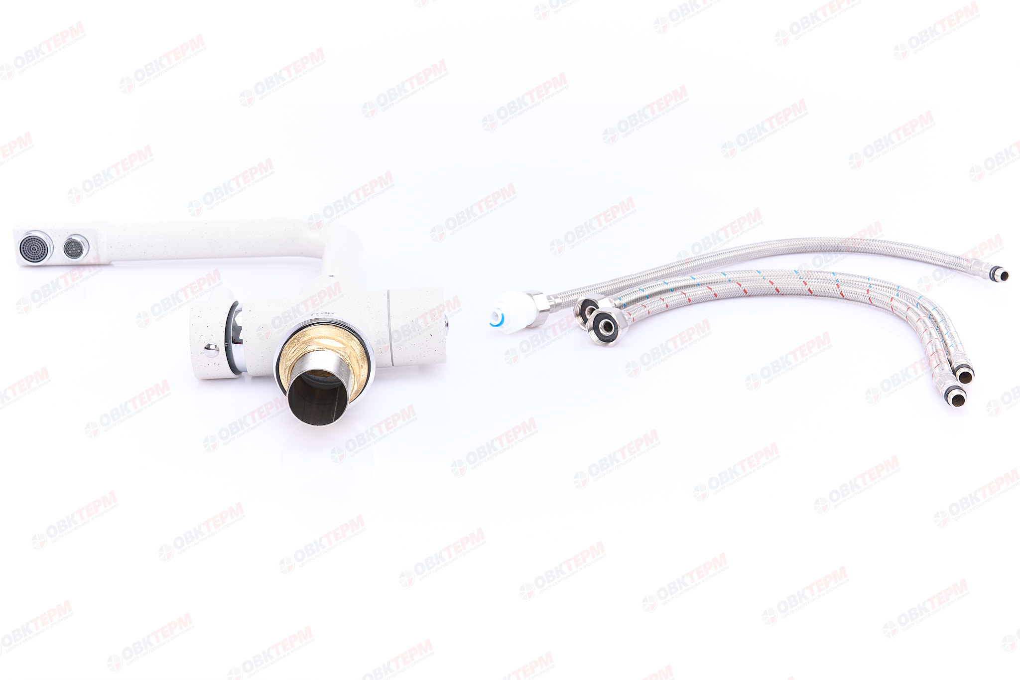 Смеситель д/кухни под ФИЛЬТР FRAP F4352-8 белый  (Ø35, на гайке) - миниатюра №11