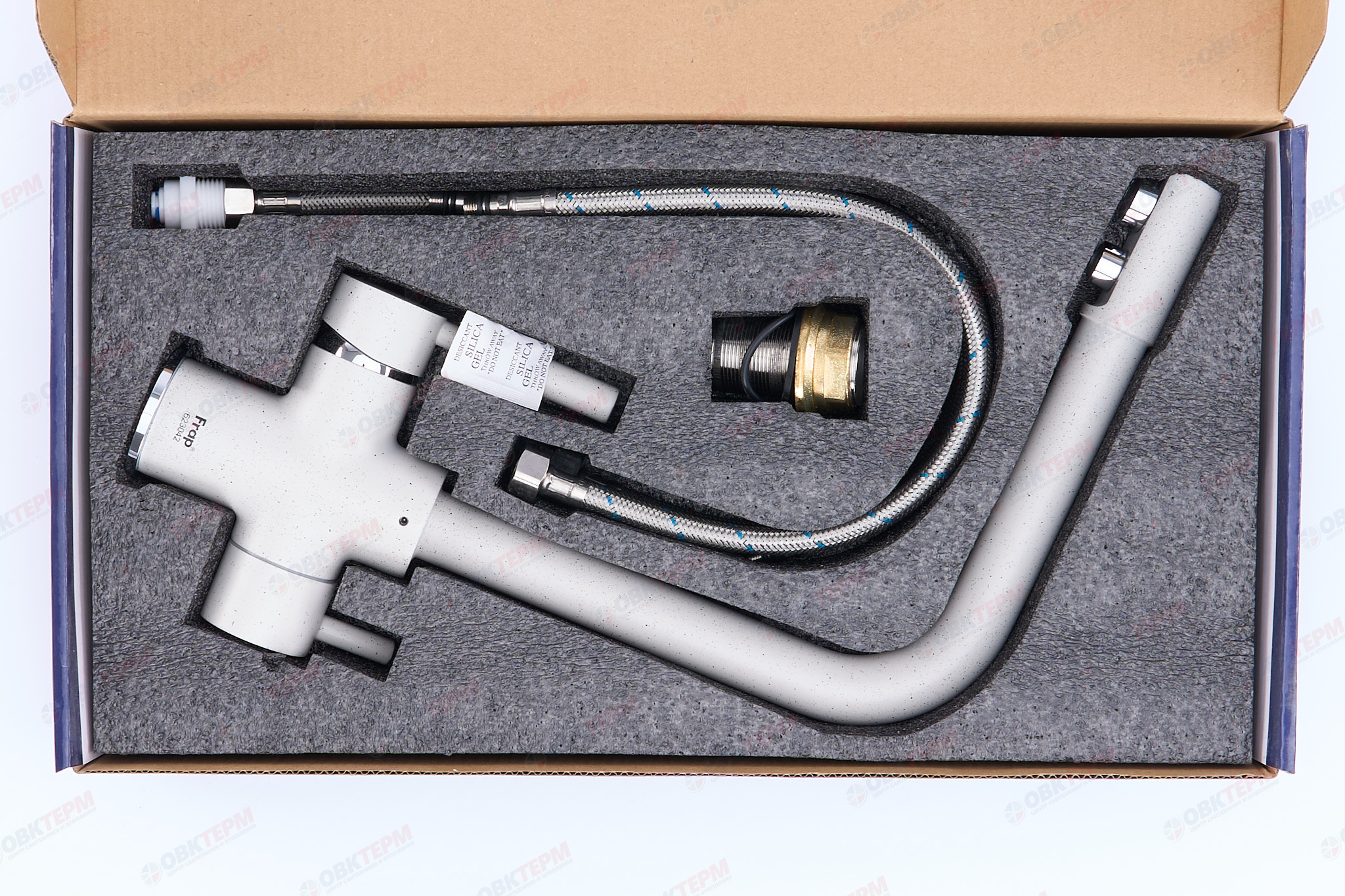 Смеситель д/кухни под ФИЛЬТР FRAP F4352-8 белый  (Ø35, на гайке) - миниатюра №12