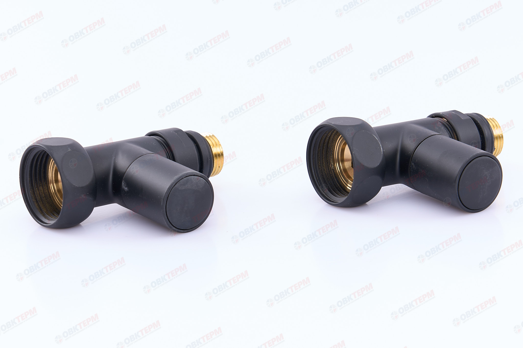 Кран  вентильный  с американкой   TIM   1"В - 1/2"Н  прямой, круглый,черный   (1пара/20ящ) - Изображение №2