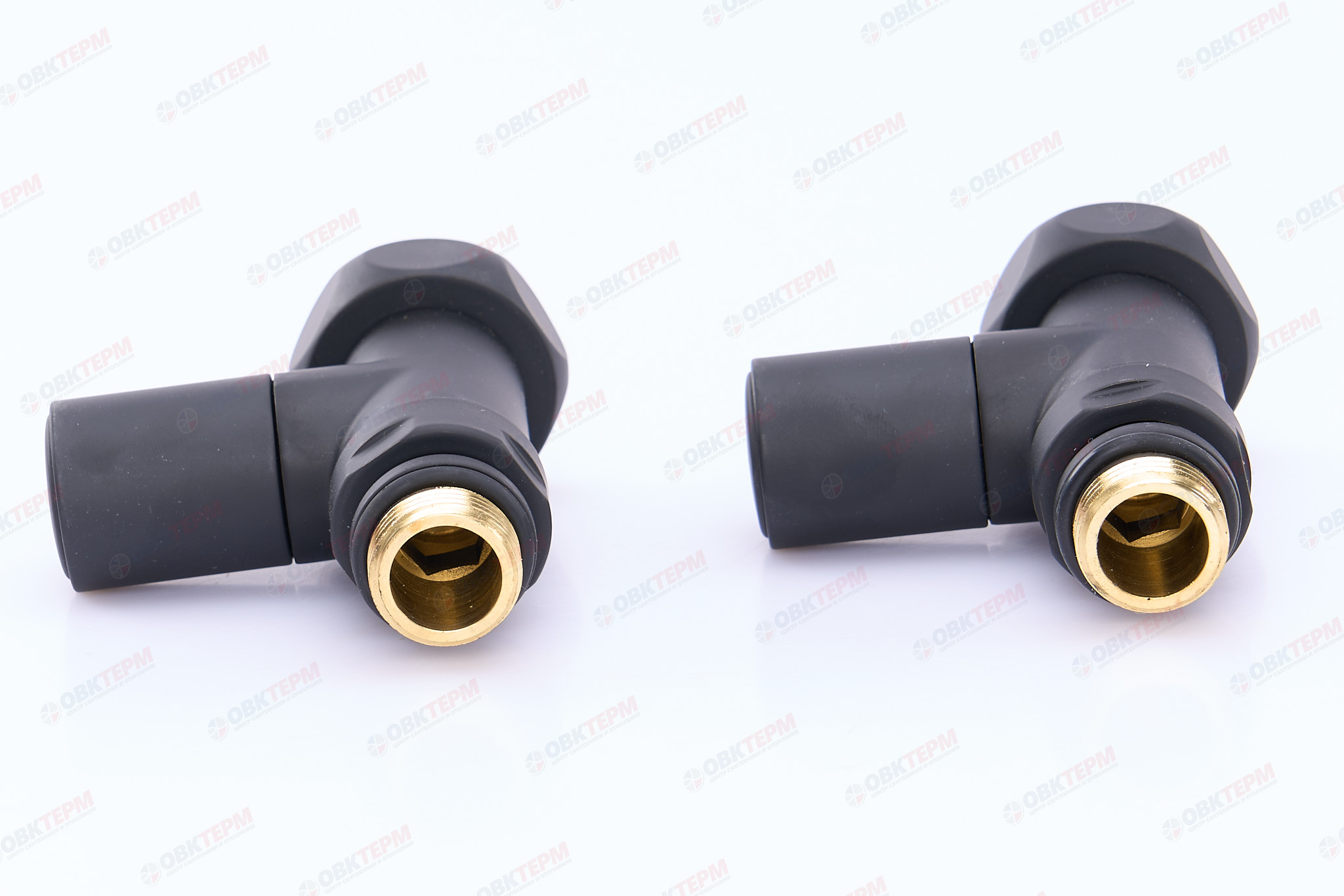 Кран  вентильный  с американкой   TIM   1"В - 1/2"Н  прямой, круглый,черный   (1пара/20ящ) - Изображение №4