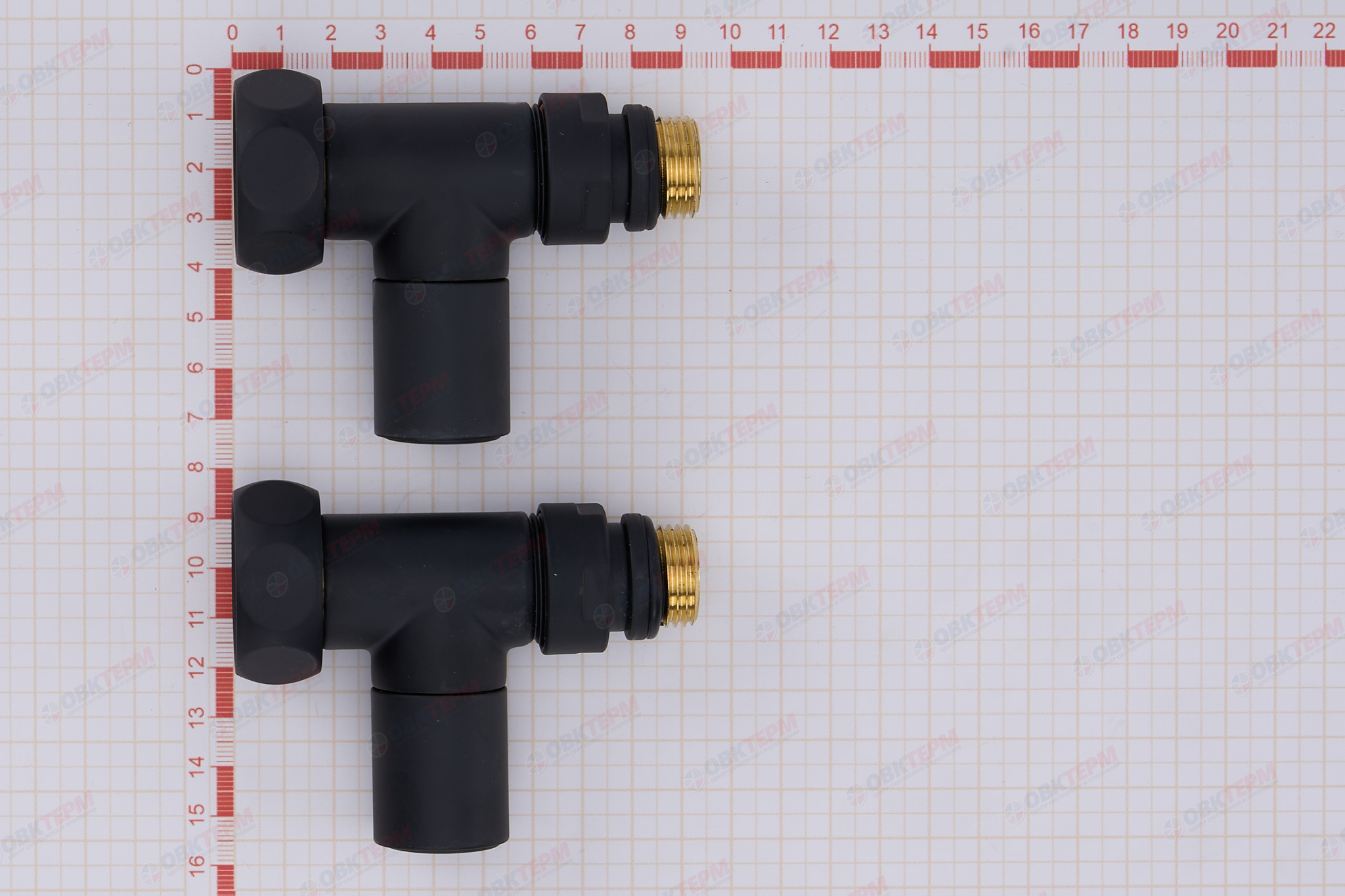 Кран  вентильный  с американкой   TIM   1"В - 1/2"Н  прямой, круглый,черный   (1пара/20ящ) - Изображение №5