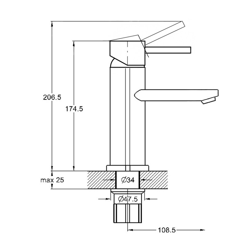 Смеситель д/умывальника нерж/сталь ZERIX - AXX-001  10 шт/ящ - миниатюра №2